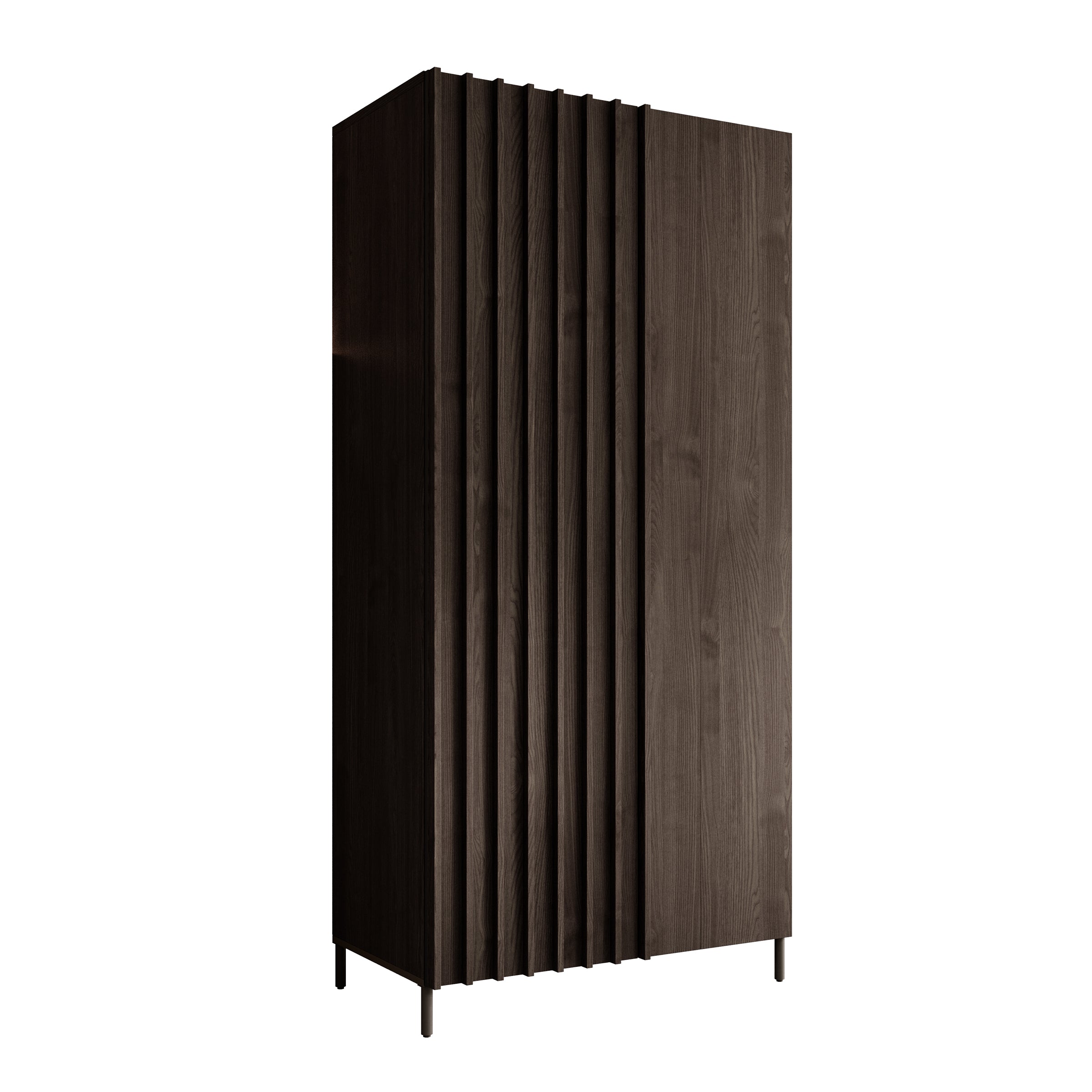 Paz - Kledingkast 2-deurs - Donker bruin  - 92x54x196 cm