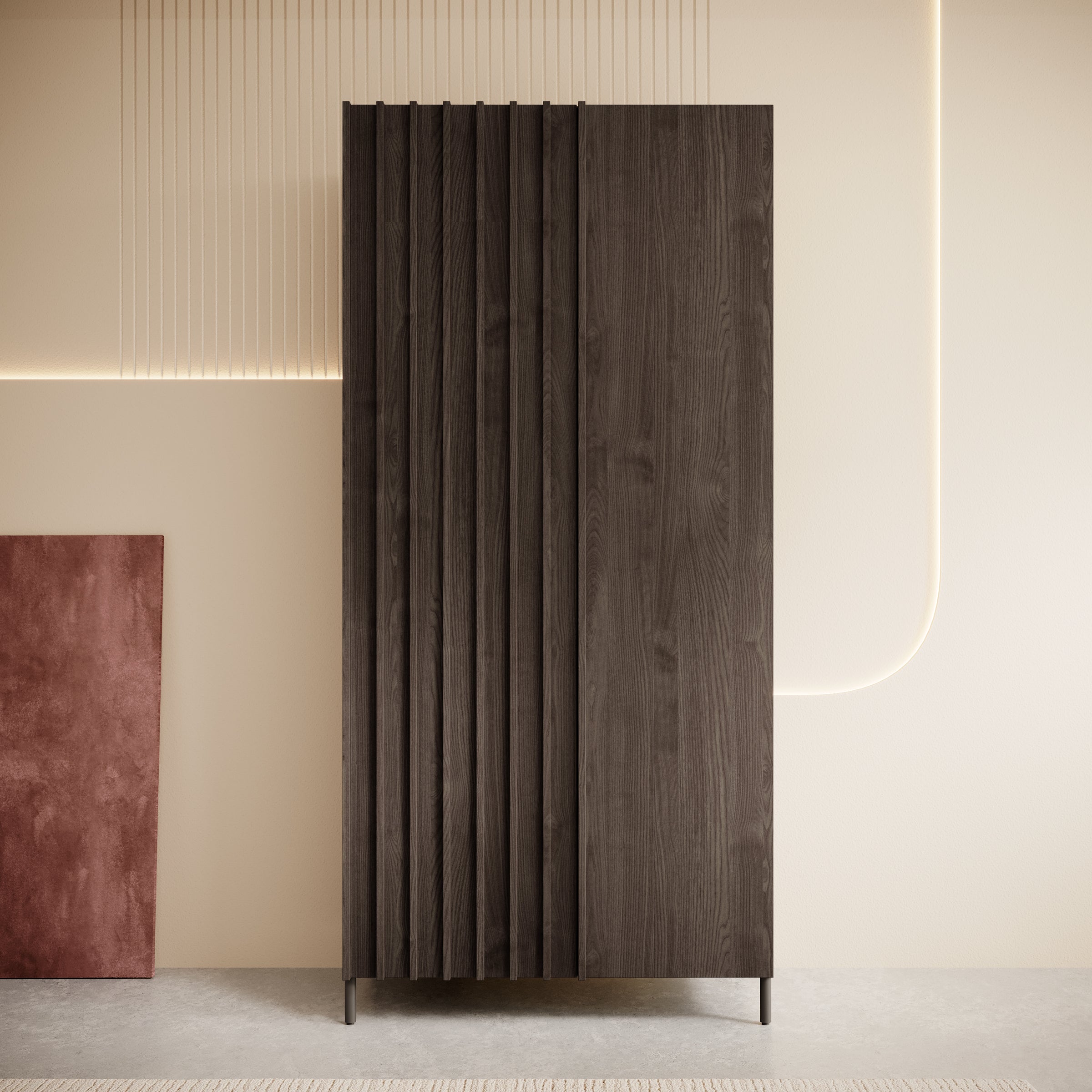 Paz - Kledingkast 2-deurs - Donker bruin  - 92x54x196 cm
