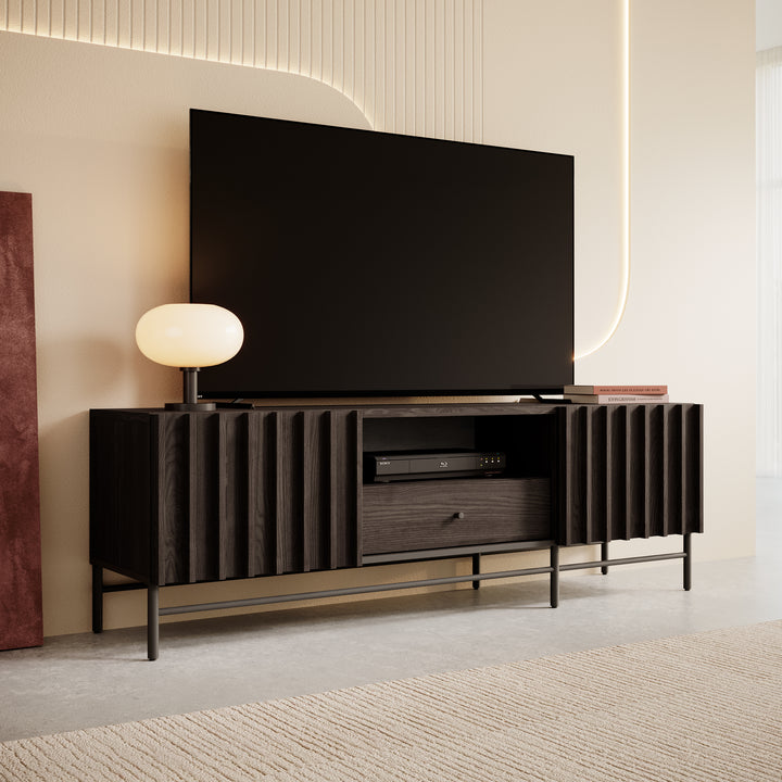 Paz - TV-Meubel met 2 deuren - Donker eiken - 165 cm