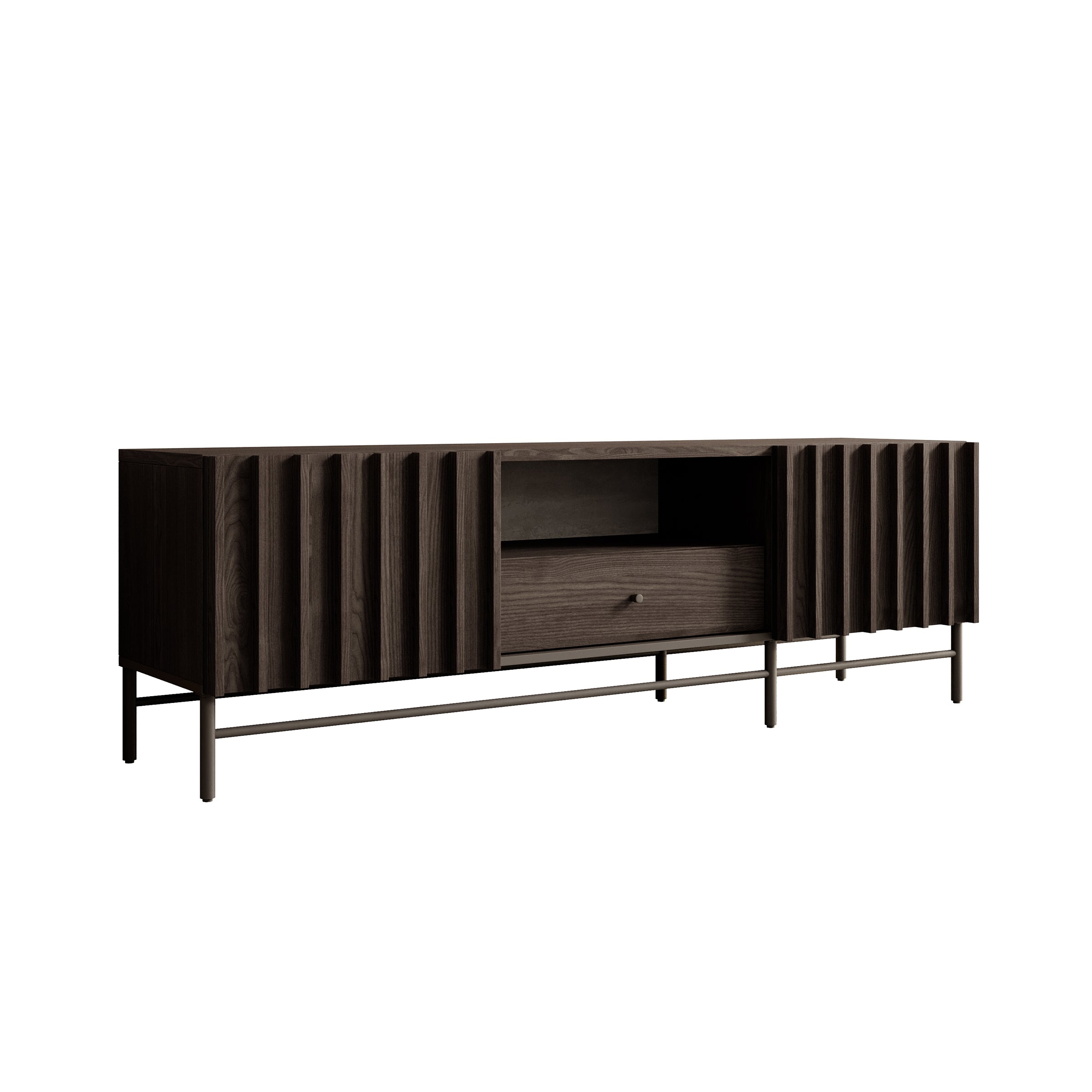 Paz - TV-Meubel met 2 deuren - Donker eiken - 165 cm