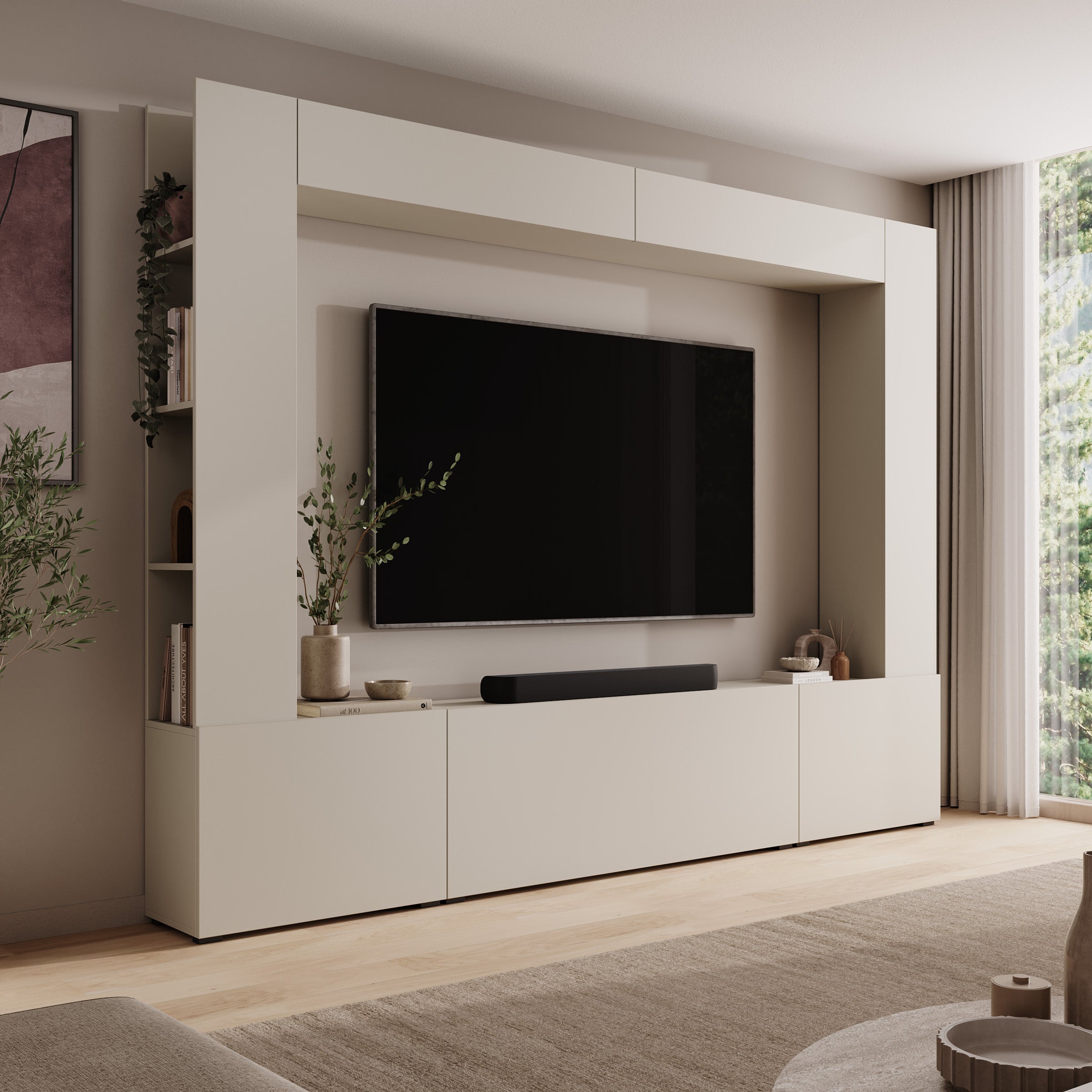 Pebble - Wandmeubel - Beige - 261x28x194 cm