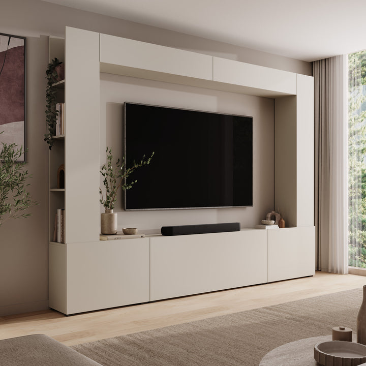 Pebble - Wandmeubel - Beige - 261x28x194 cm