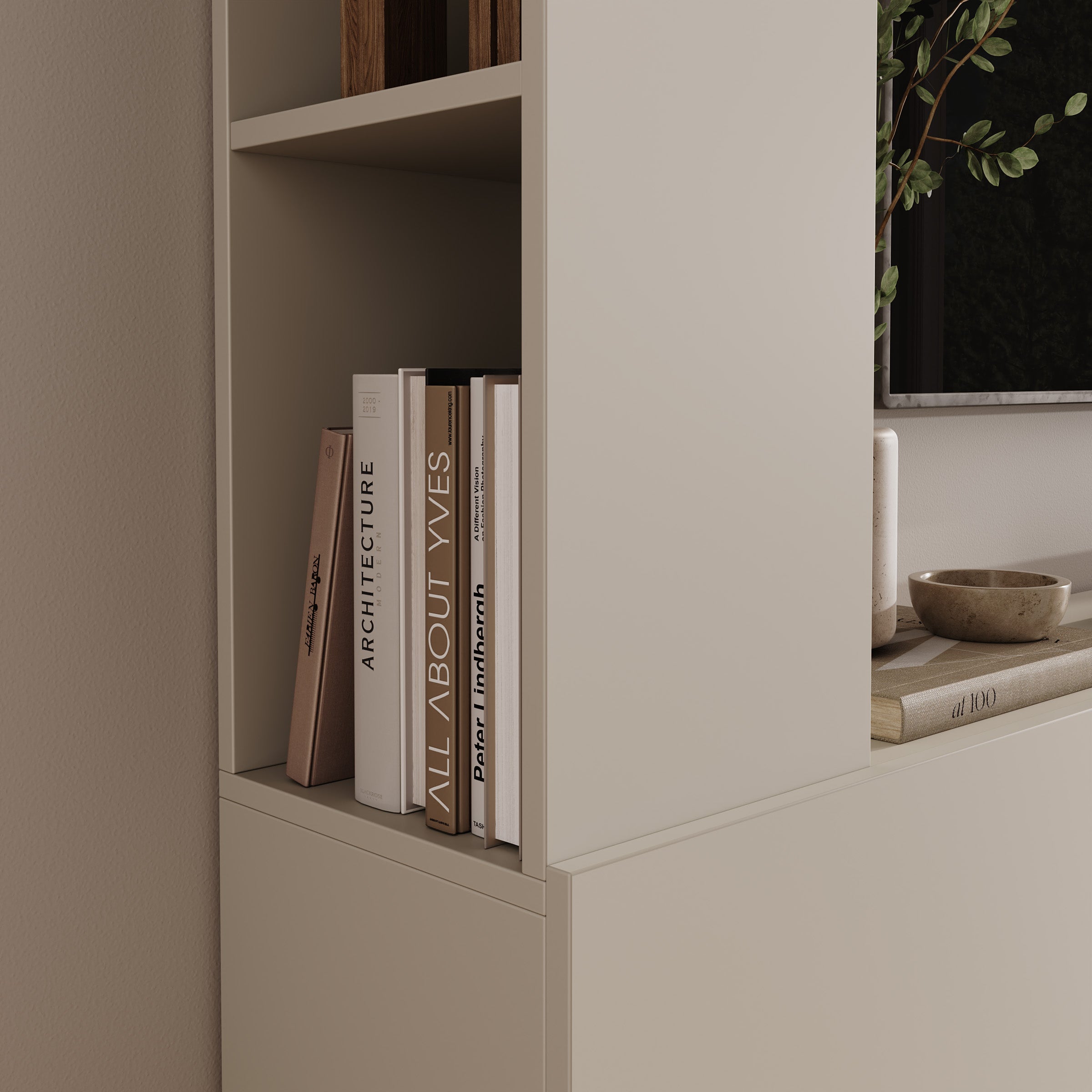 Pebble - Wandmeubel - Beige - 261x28x194 cm