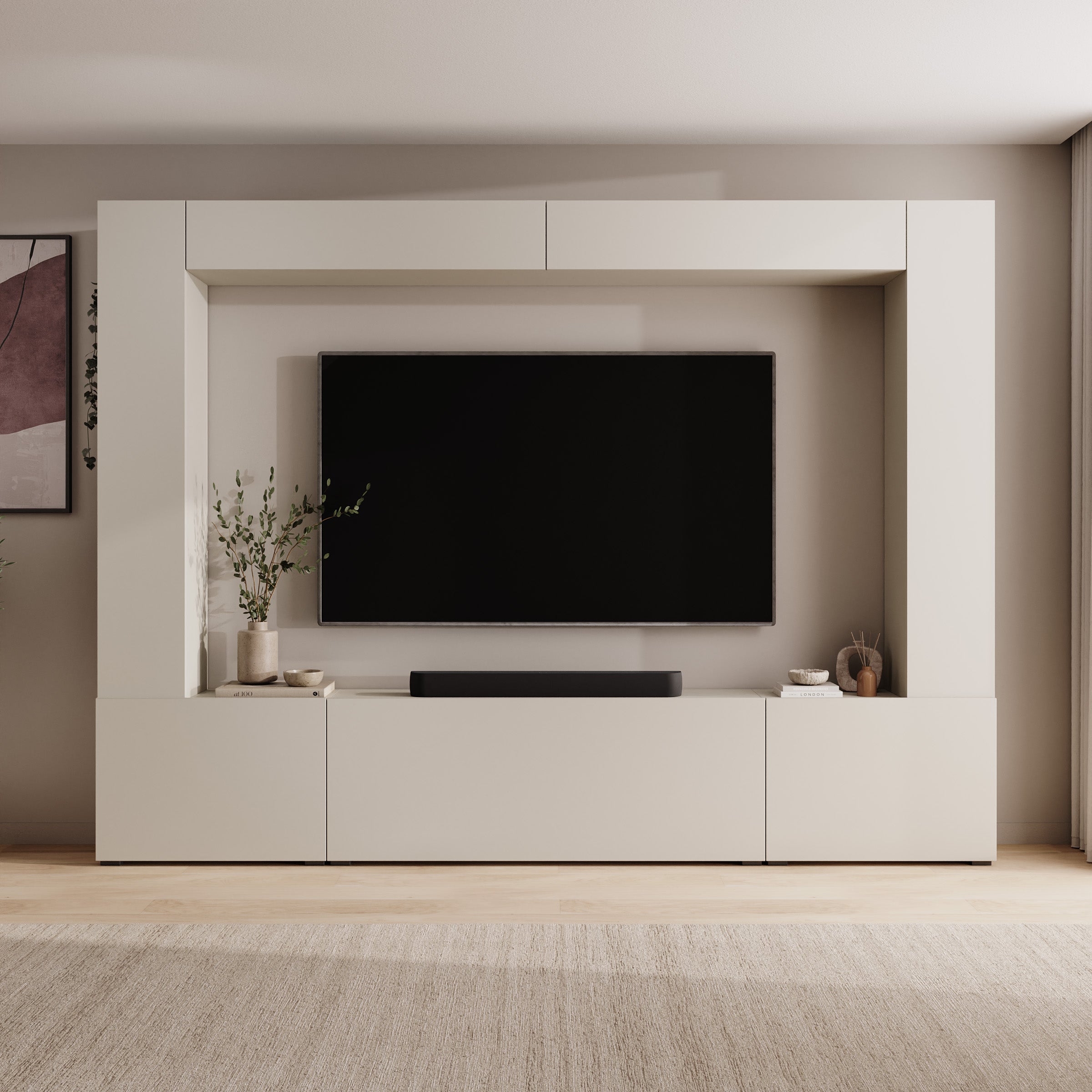 Pebble - Wandmeubel - Beige - 261x28x194 cm