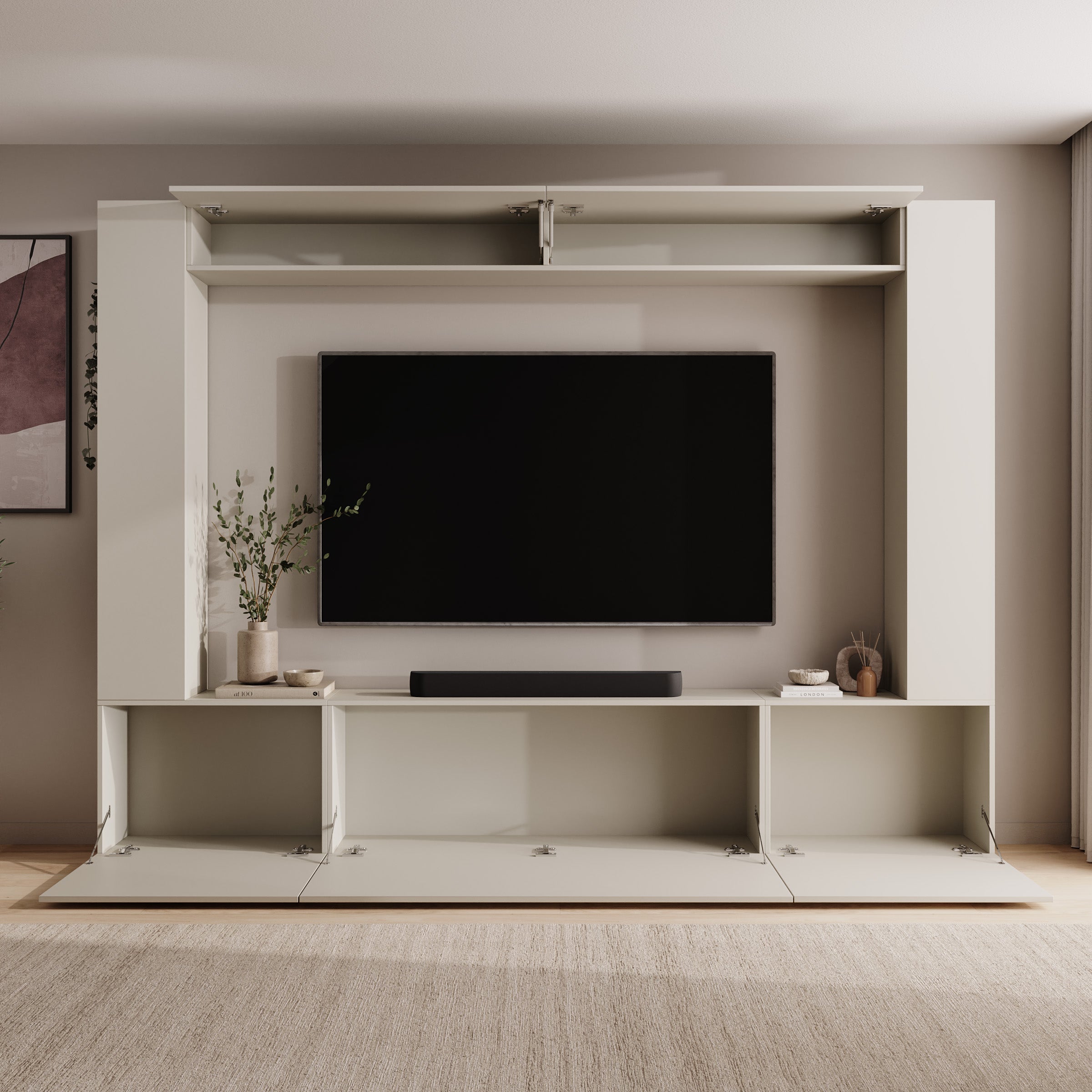 Pebble - Wandmeubel - Beige - 261x28x194 cm
