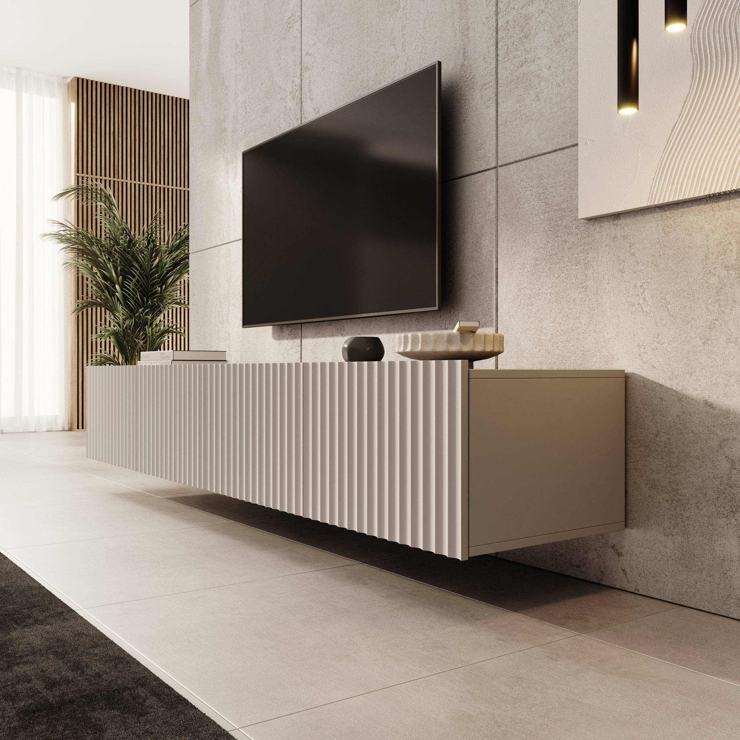 Pepinos -  TV-Meubel - Beige - 200x42x33cm