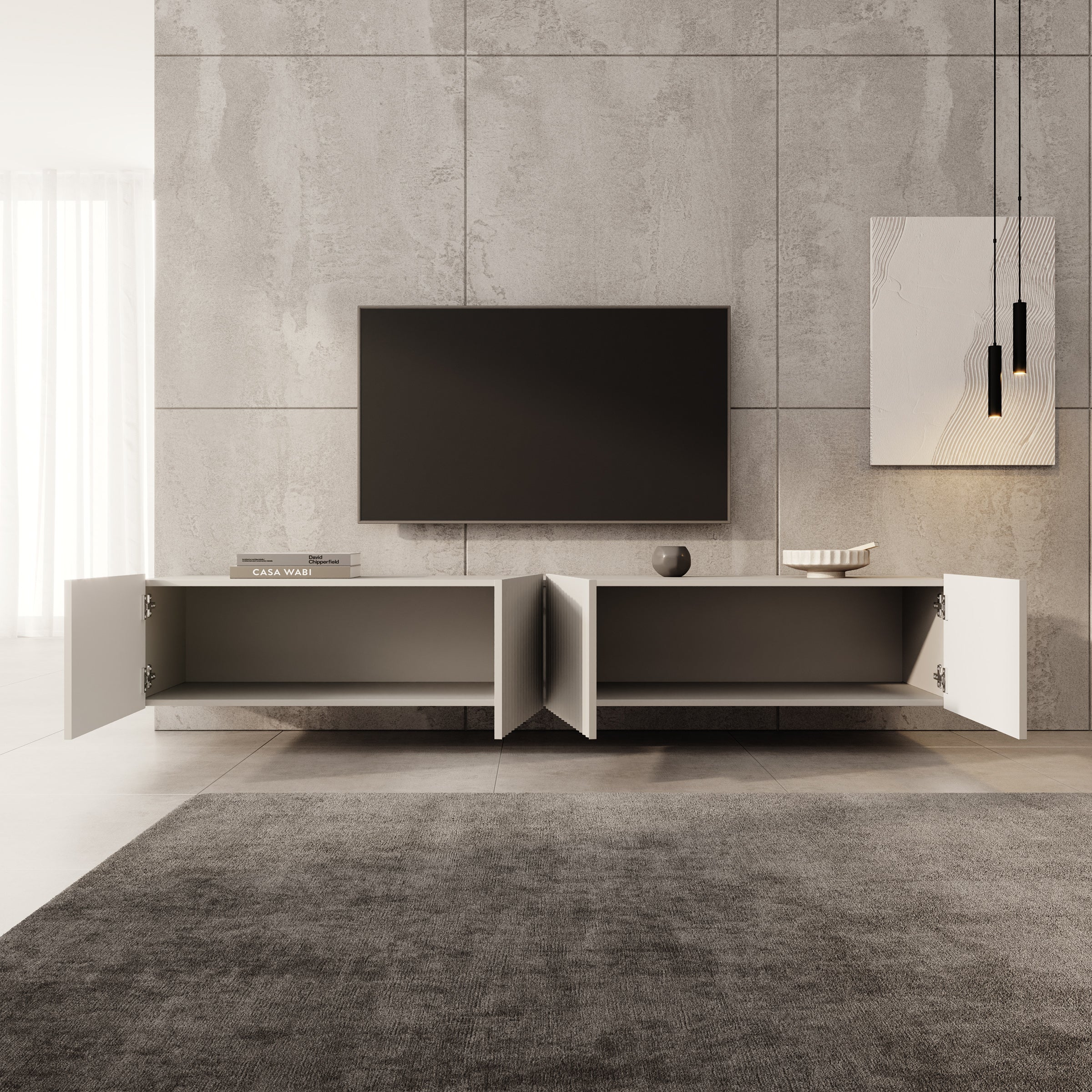 Pepinos -  TV-Meubel - Beige - 200x42x33cm