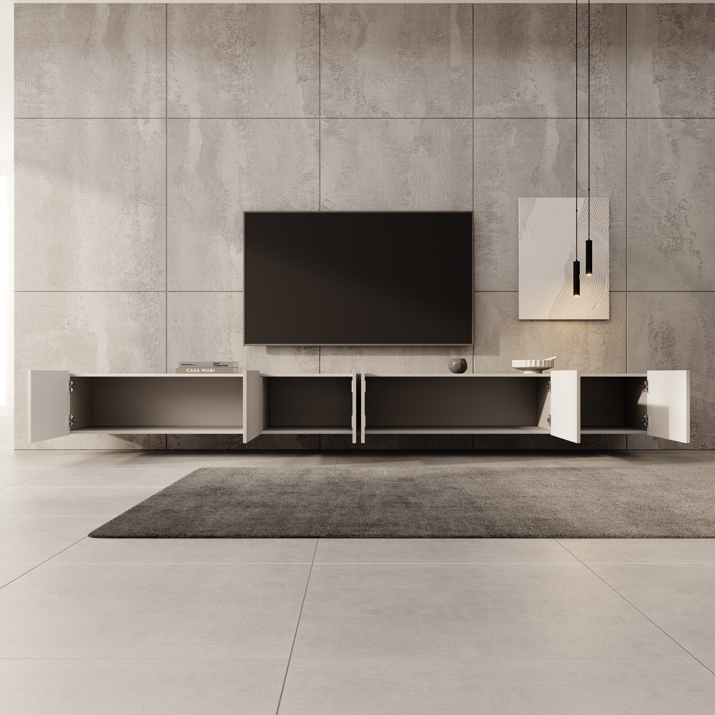 Pepinos - TV-Meubel - Beige - 300x42x33 cm