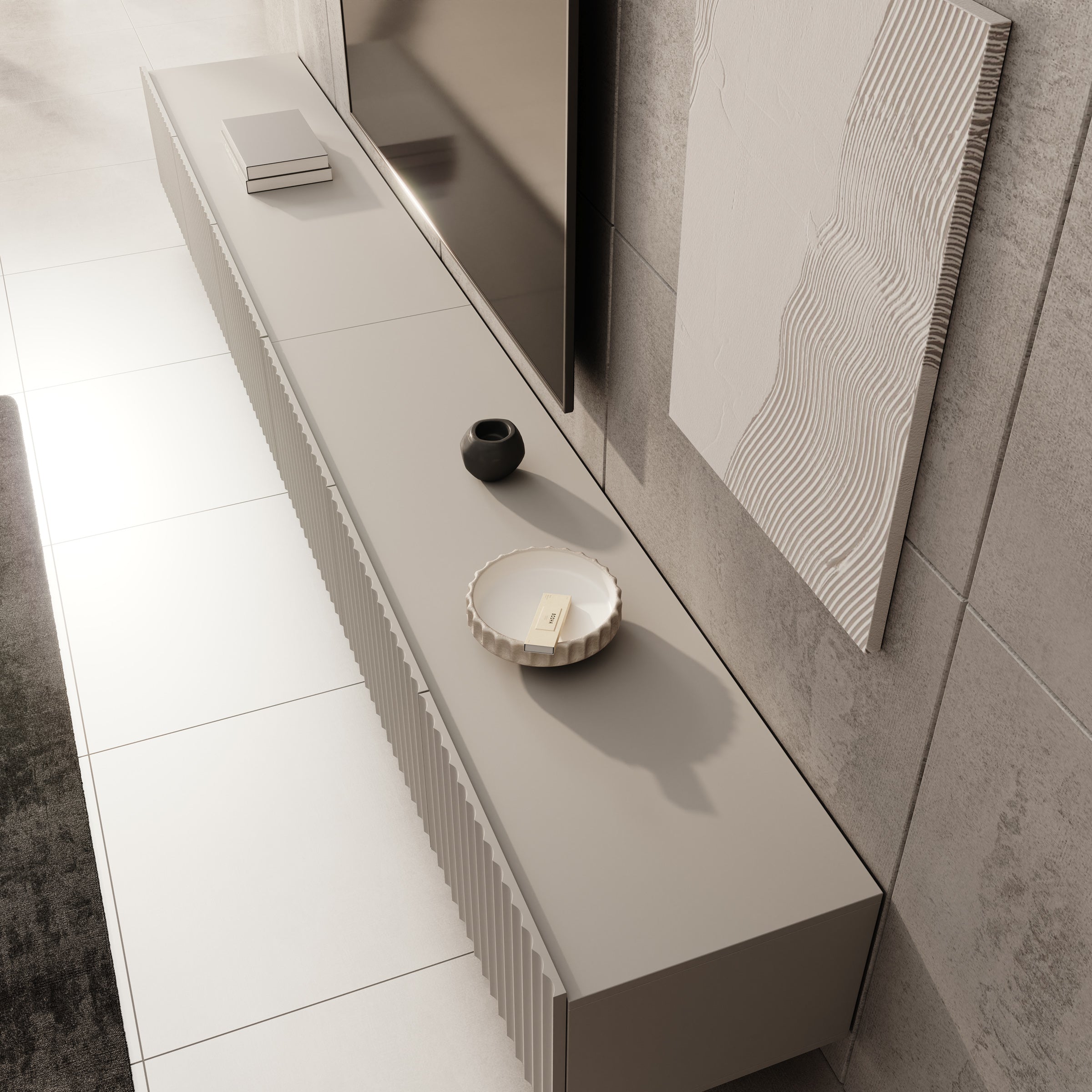 Pepinos - TV-Meubel - Beige - 300x42x33 cm