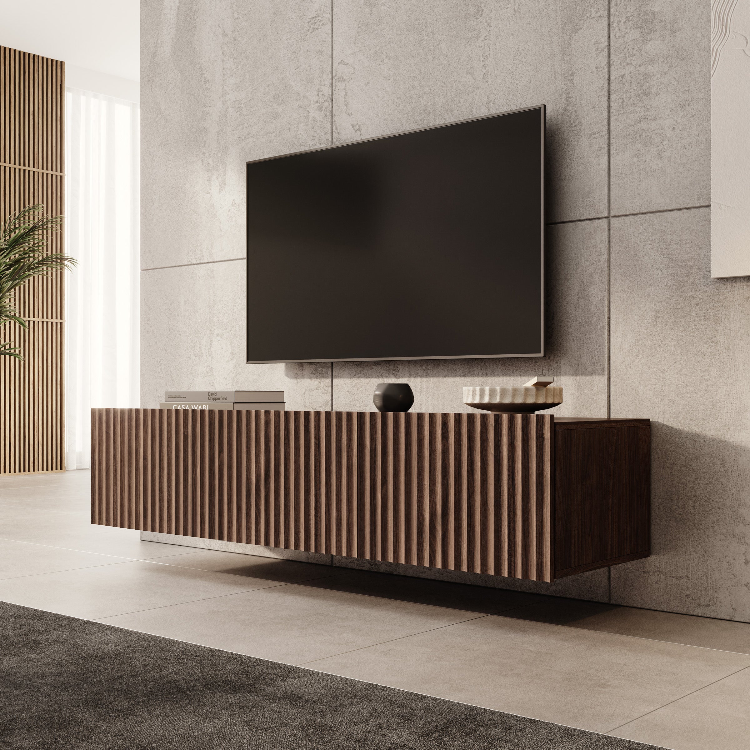 Pepinos - TV-Meubel - Walnootpatroon - 150x42x33 cm