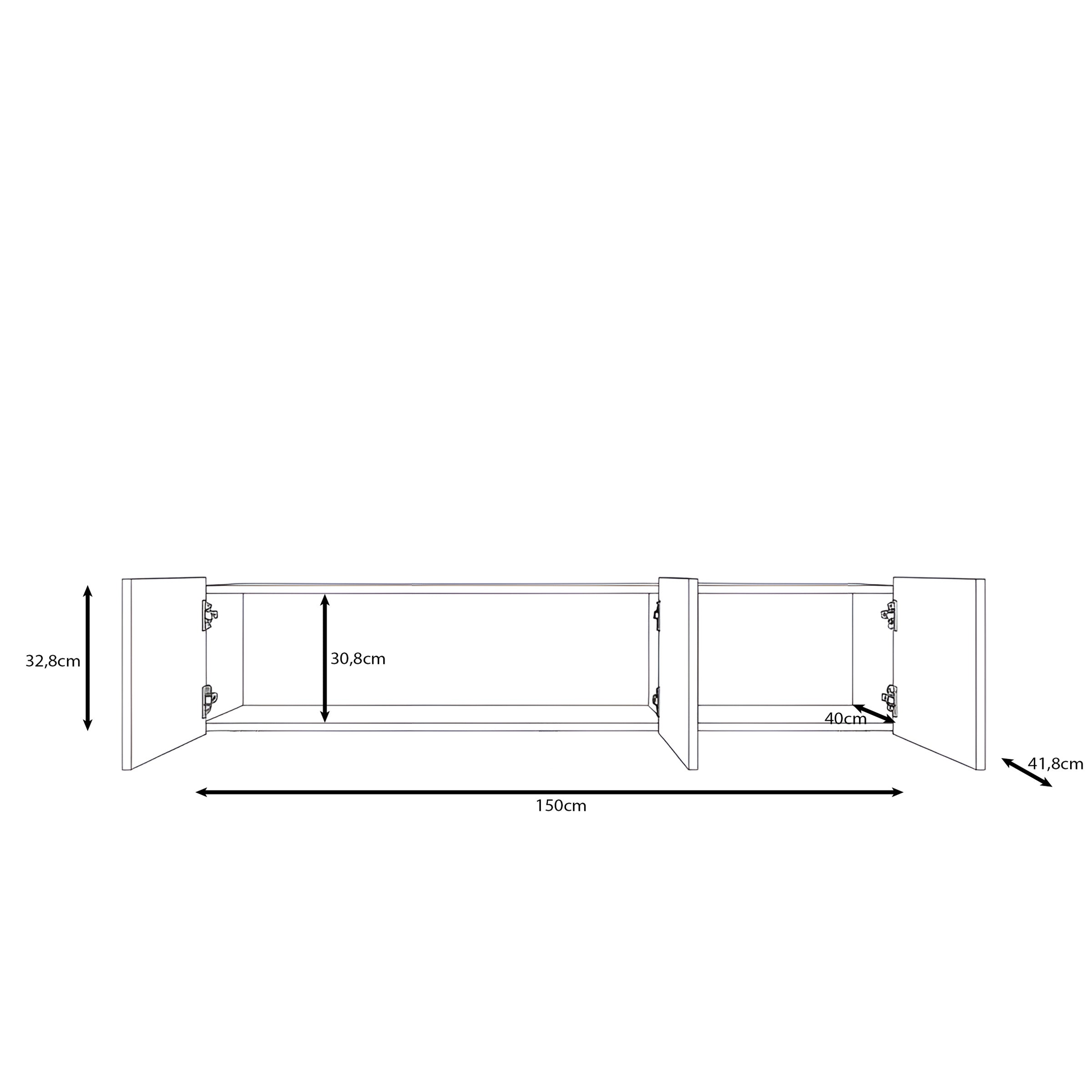 Pepinos - TV-Meubel - Walnootpatroon - 150x42x33 cm