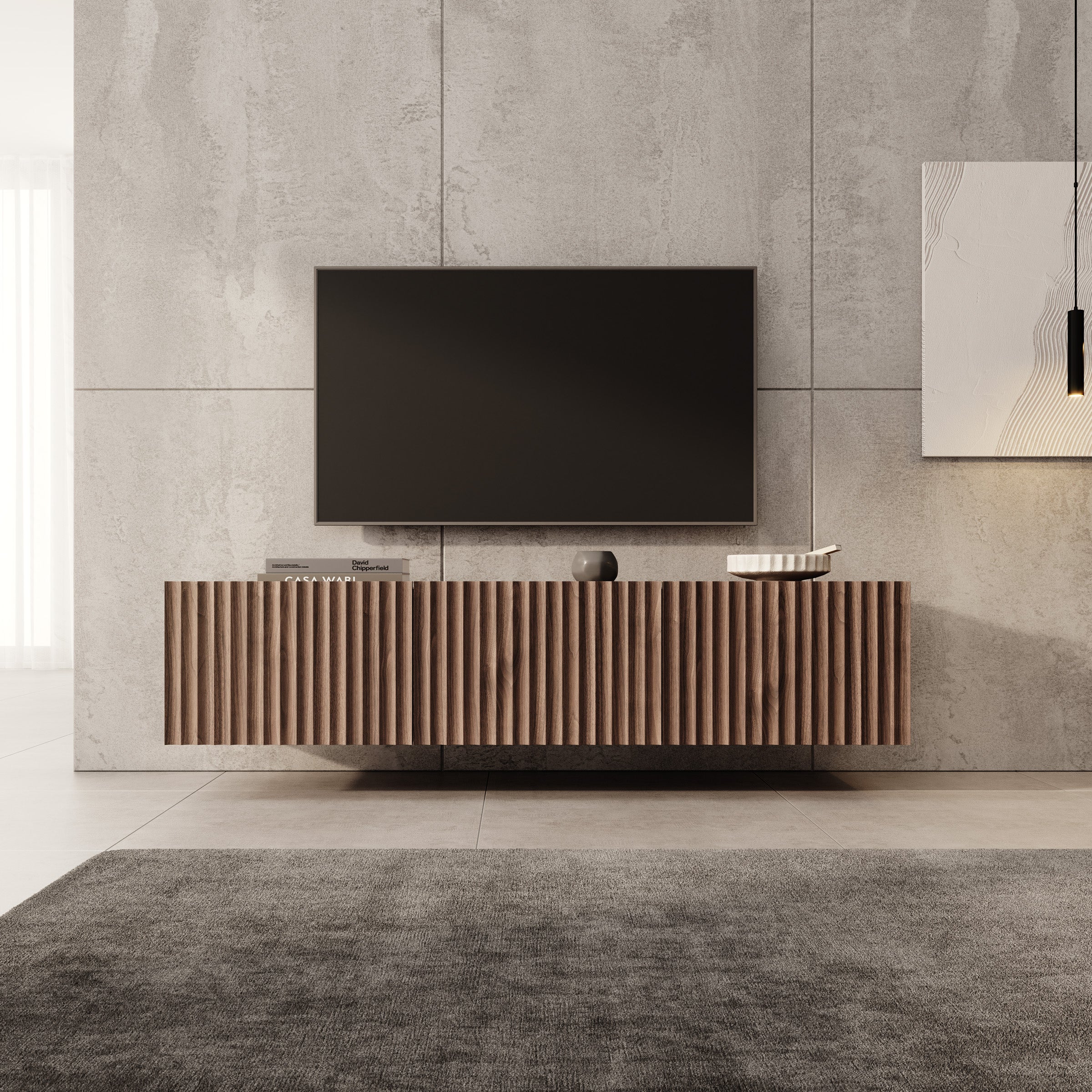 Pepinos - TV-Meubel - Walnootpatroon - 150x42x33 cm