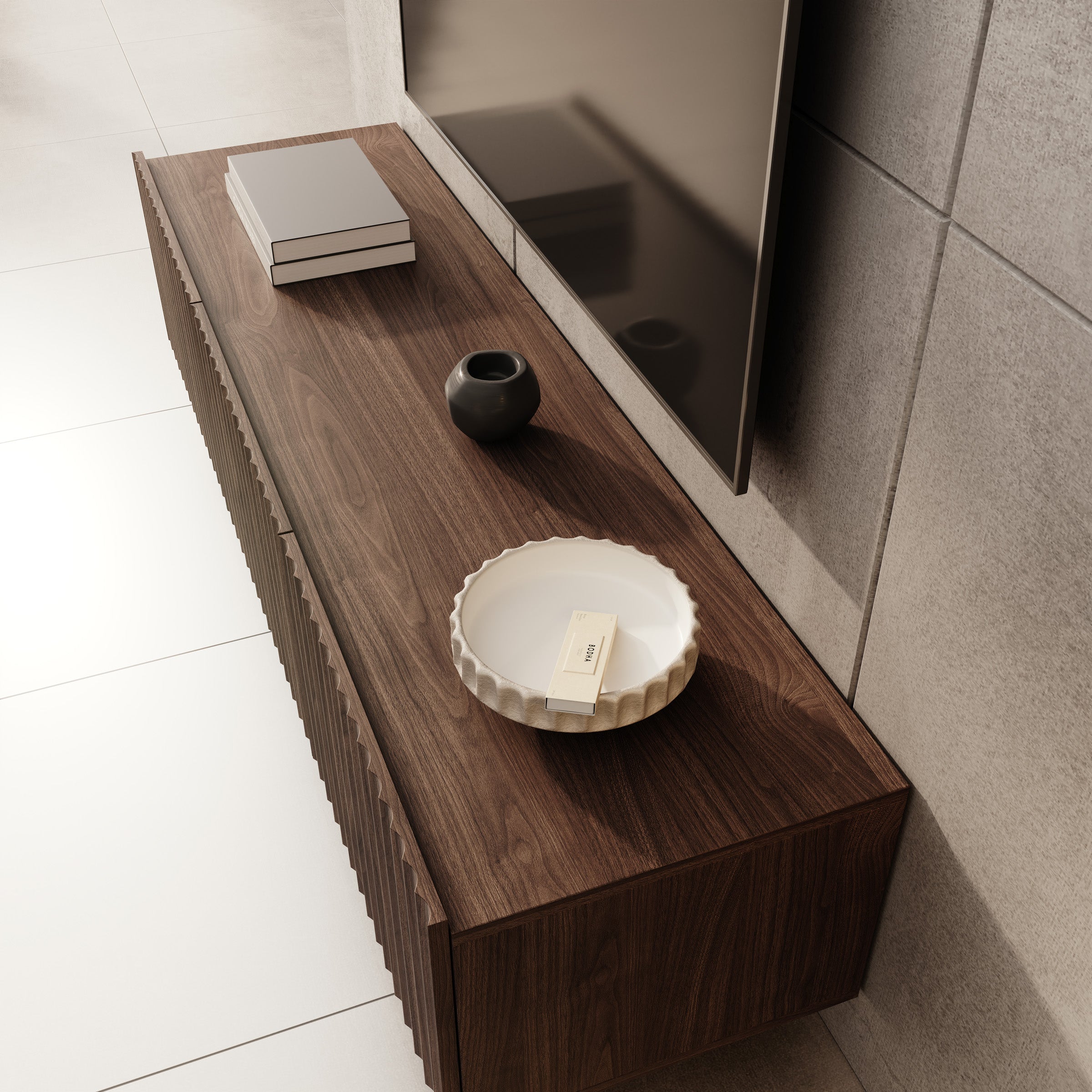 Pepinos - TV-Meubel - Walnootpatroon - 150x42x33 cm