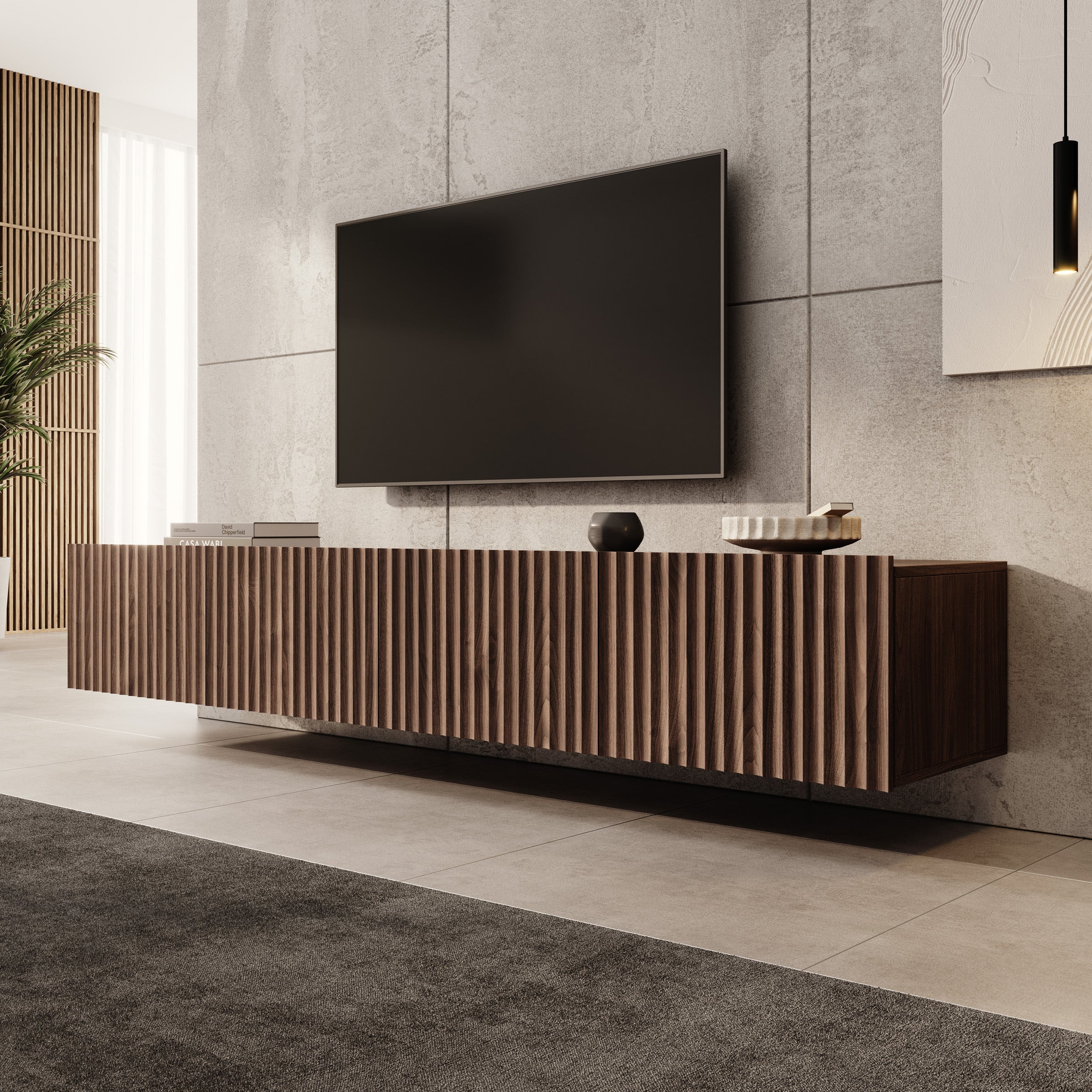 Pepinos - TV-Meubel - Walnootpatroon - 200x42x33 cm