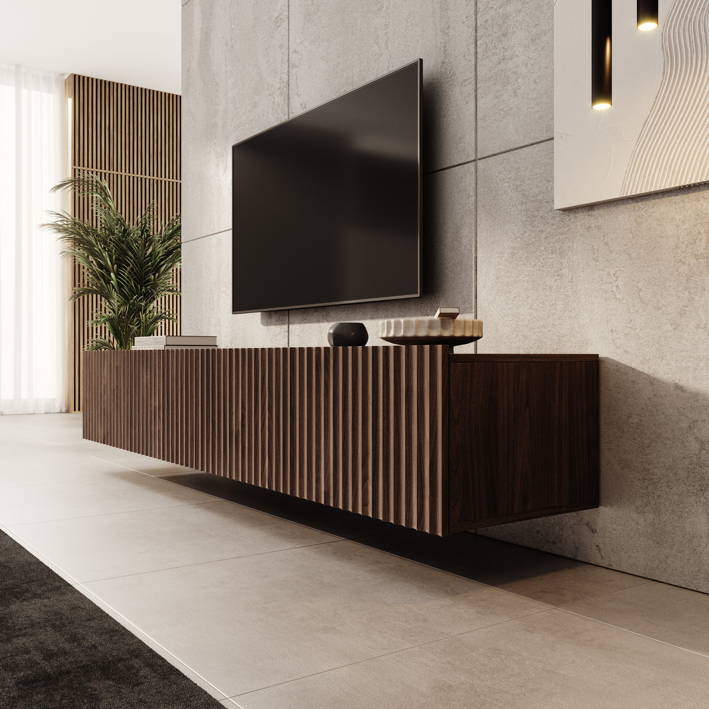 Pepinos - TV-Meubel - Walnootpatroon - 200x42x33 cm