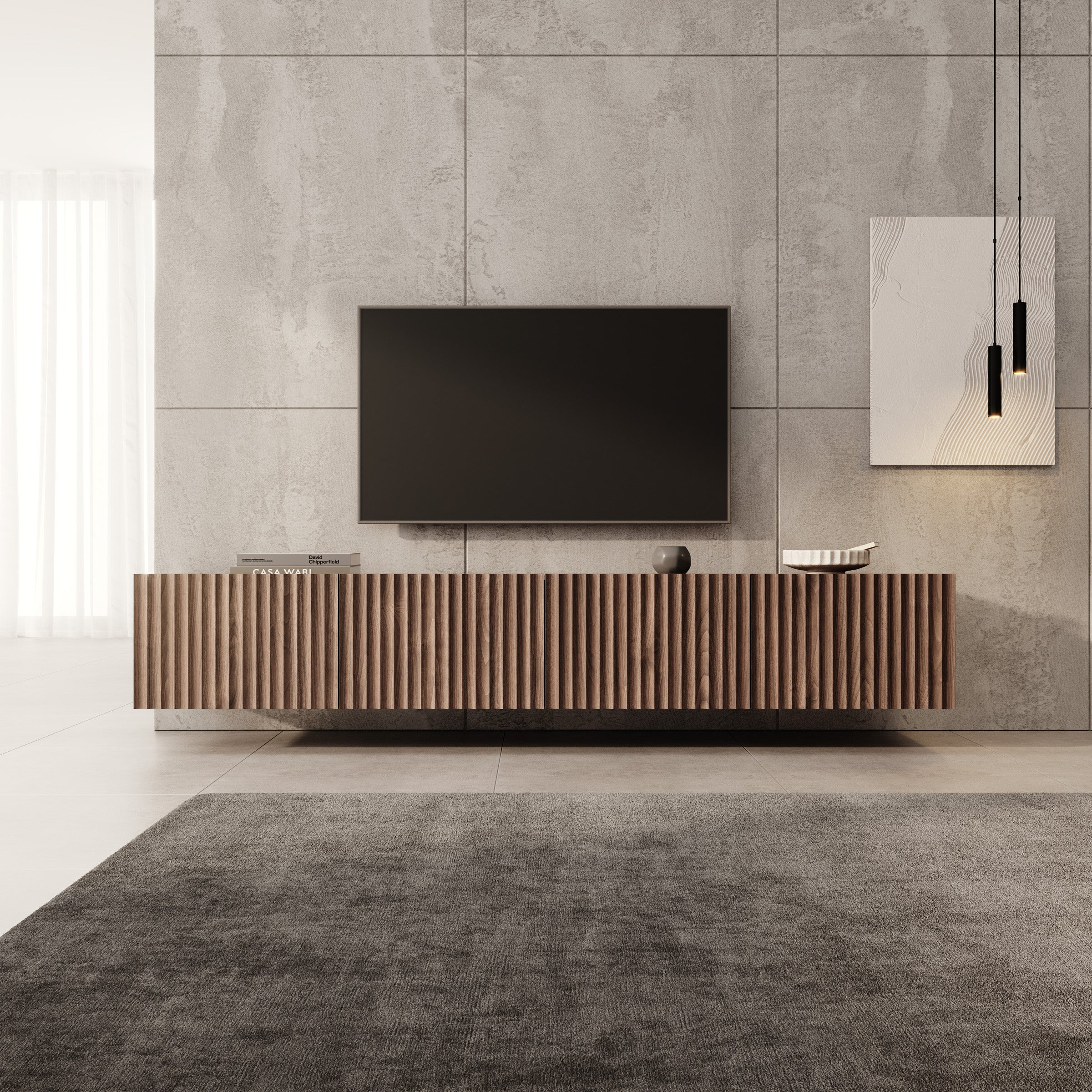 Pepinos - TV-Meubel - Walnootpatroon - 200x42x33 cm