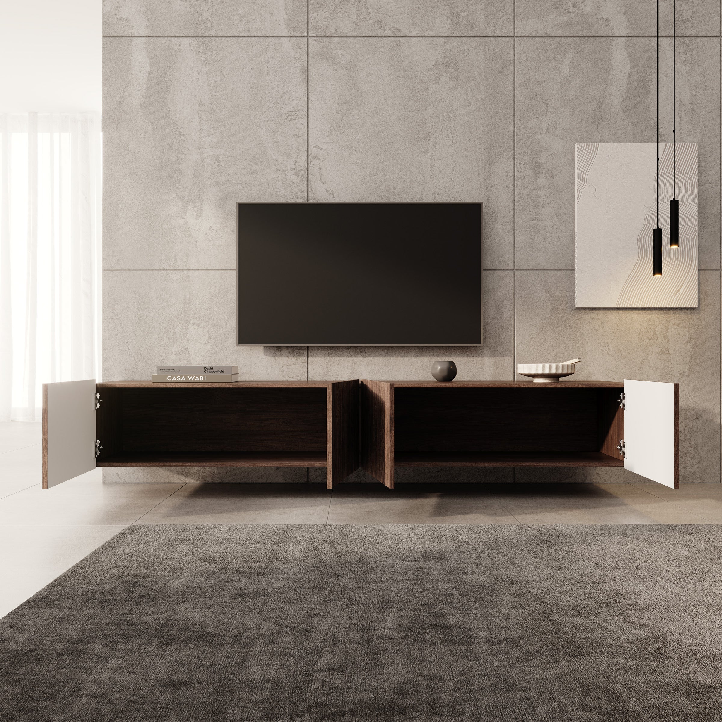 Pepinos - TV-Meubel - Walnootpatroon - 200x42x33 cm