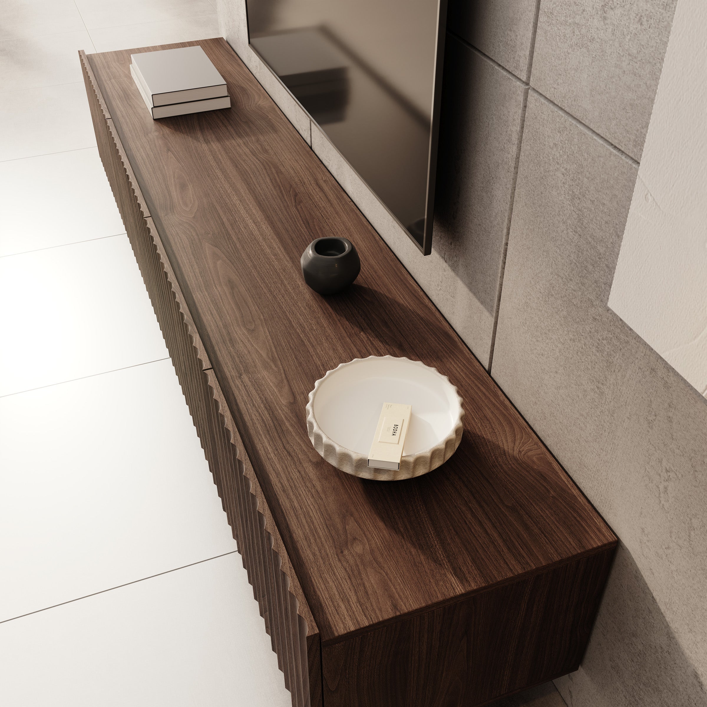 Pepinos - TV-Meubel - Walnootpatroon - 200x42x33 cm