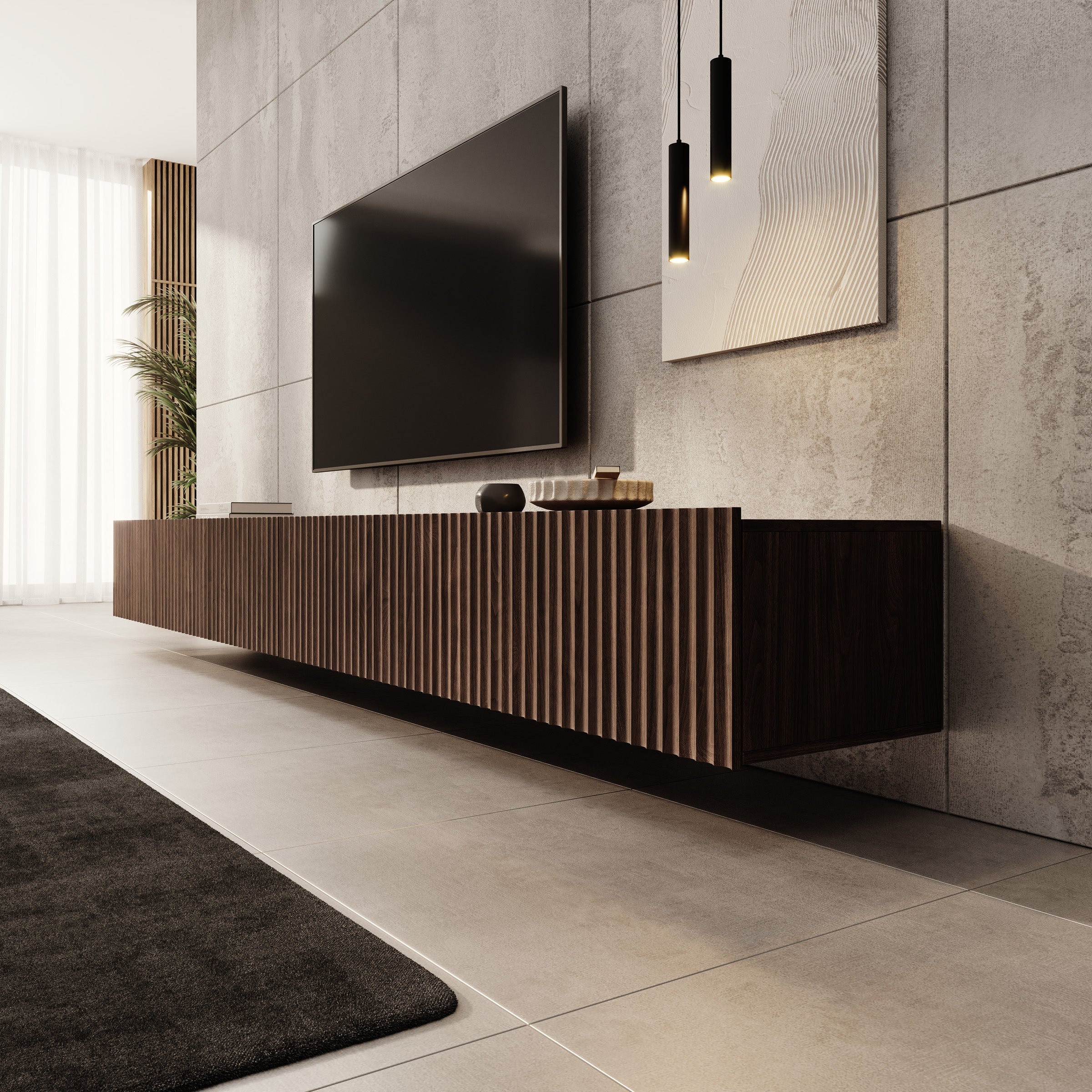 Pepinos - TV-Meubel - Walnootpatroon - 300x42x33 cm