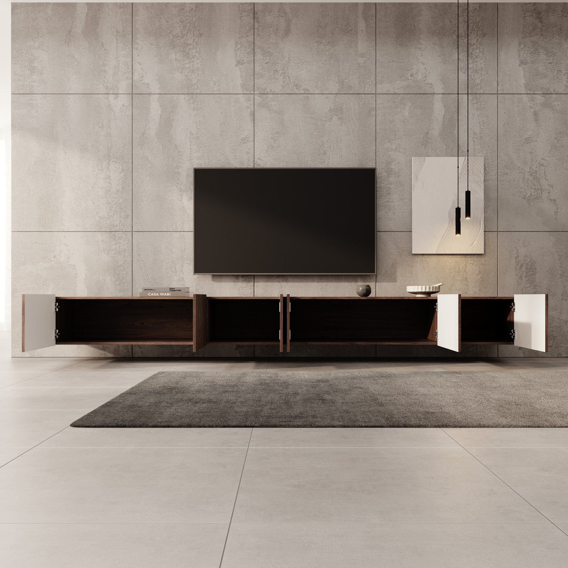 Pepinos - TV-Meubel - Walnootpatroon - 300x42x33 cm