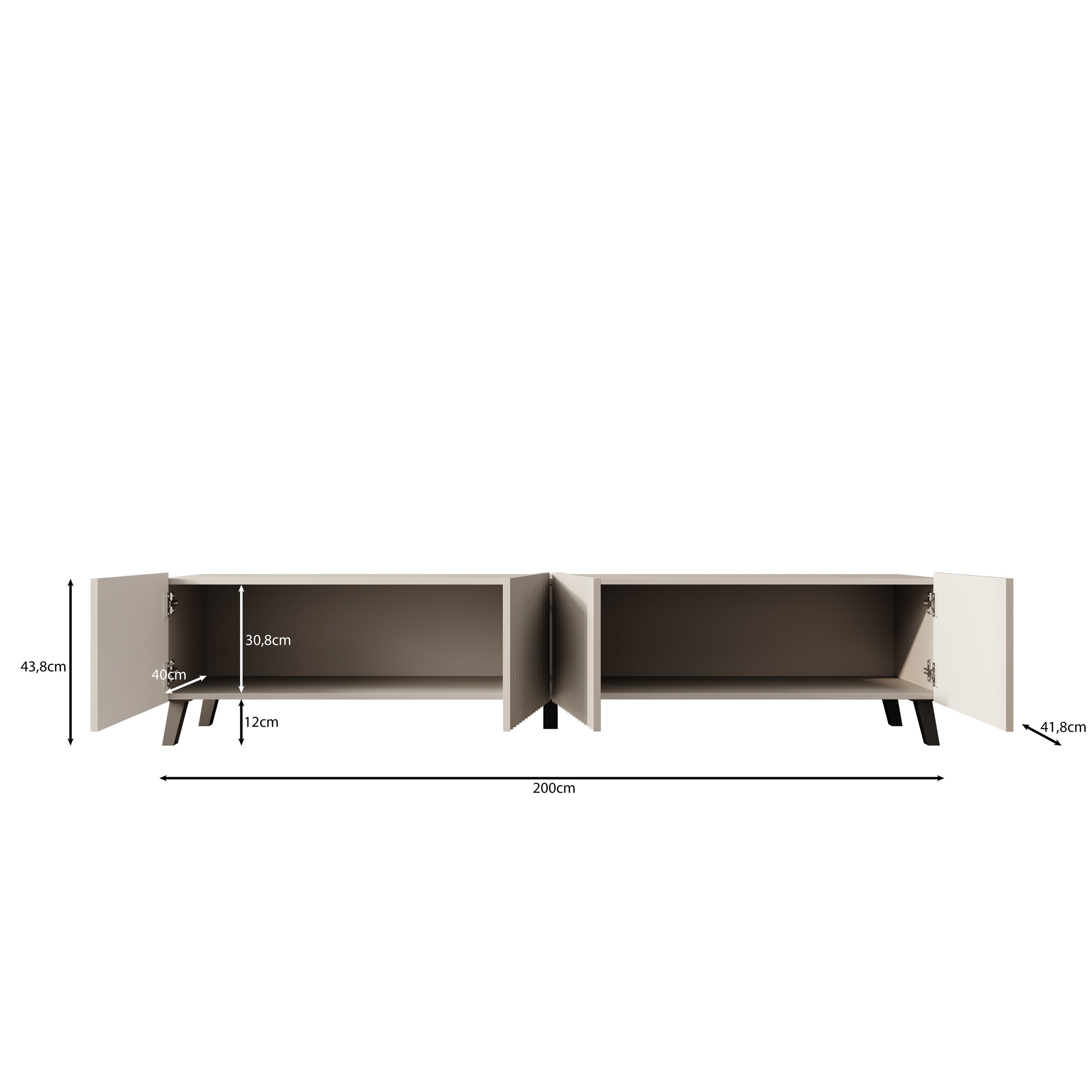 Pepinos 2 - TV-Meubel - Beige - 200x42x44 cm