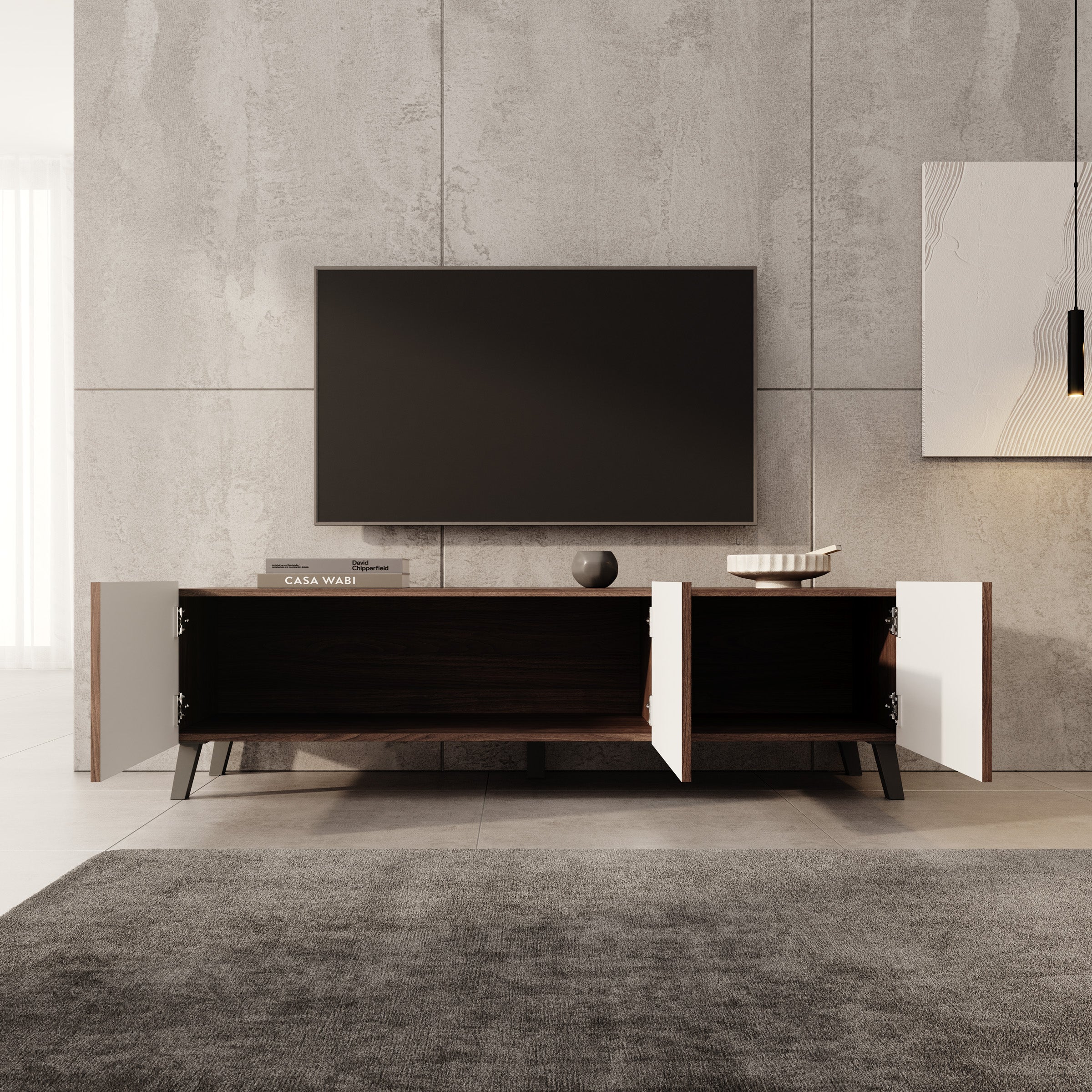Pepinos 2 - TV-Meubel - Walnootpatroon - 150x42x44 cm