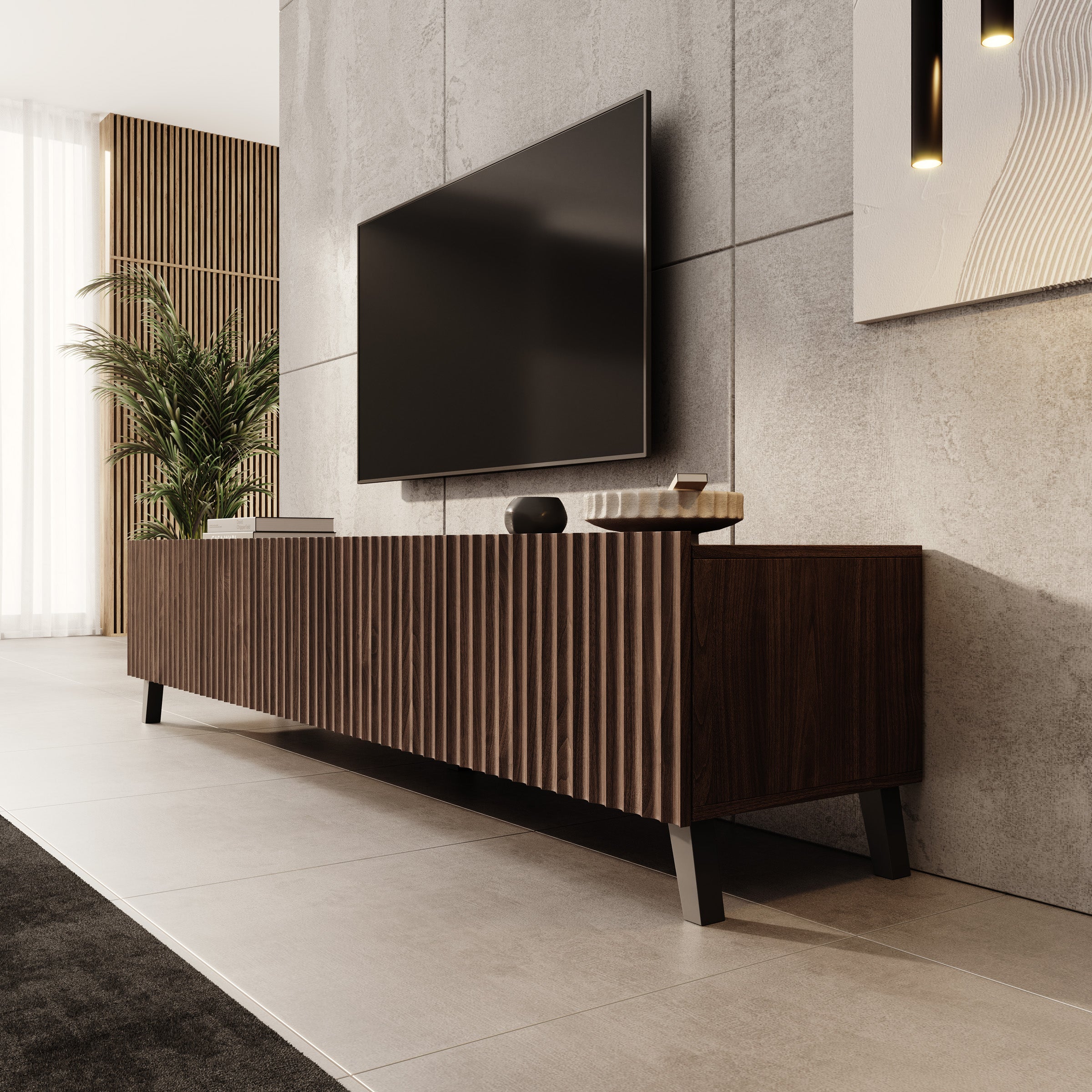 Pepinos 2 - TV-Meubel - Walnootpatroon - 200x42x44 cm