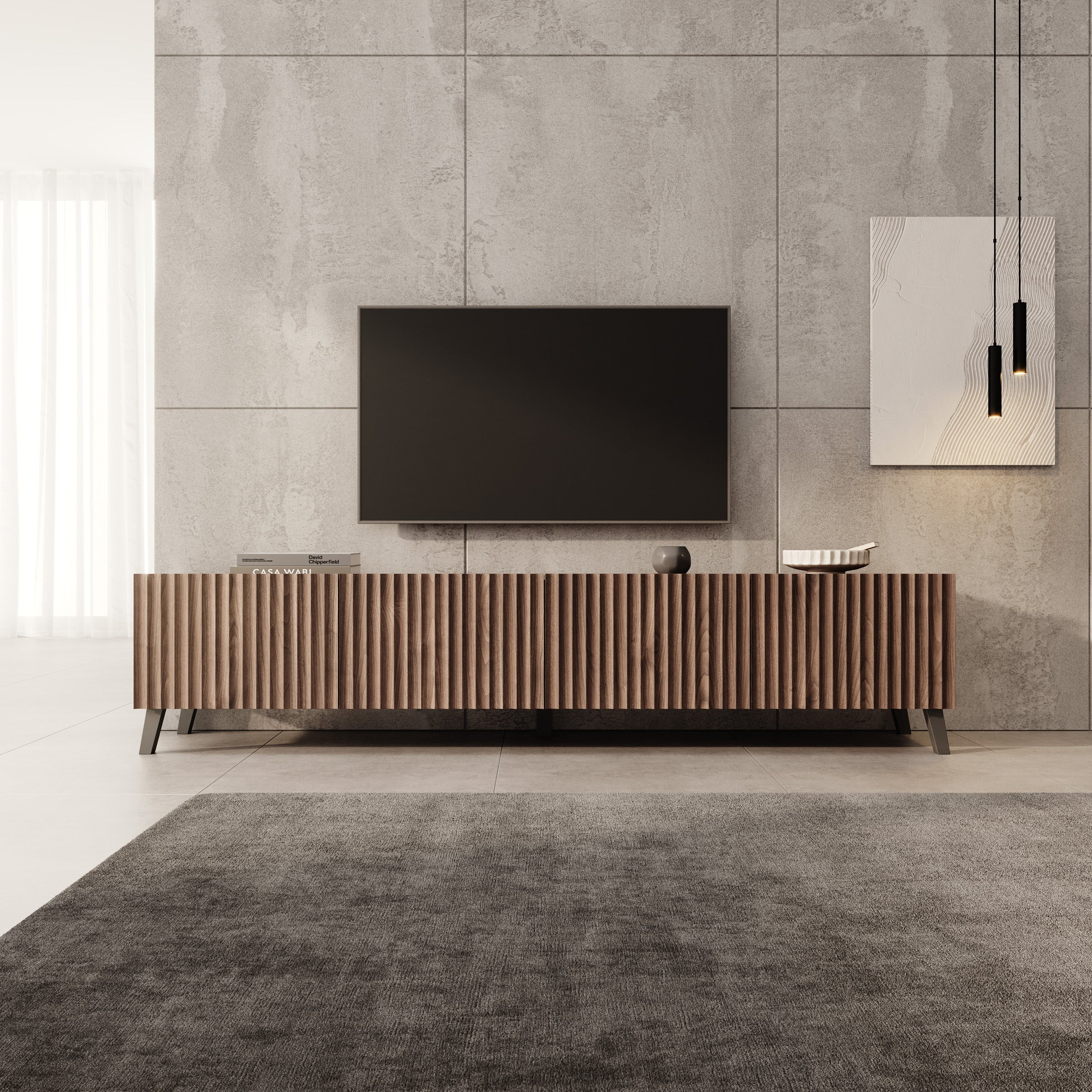 Pepinos 2 - TV-Meubel - Walnootpatroon - 200x42x44 cm
