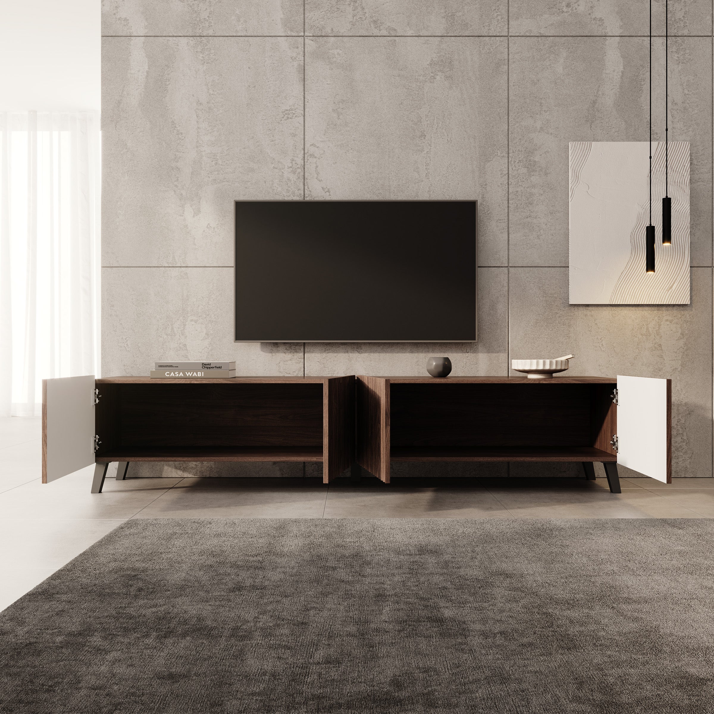 Pepinos 2 - TV-Meubel - Walnootpatroon - 200x42x44 cm