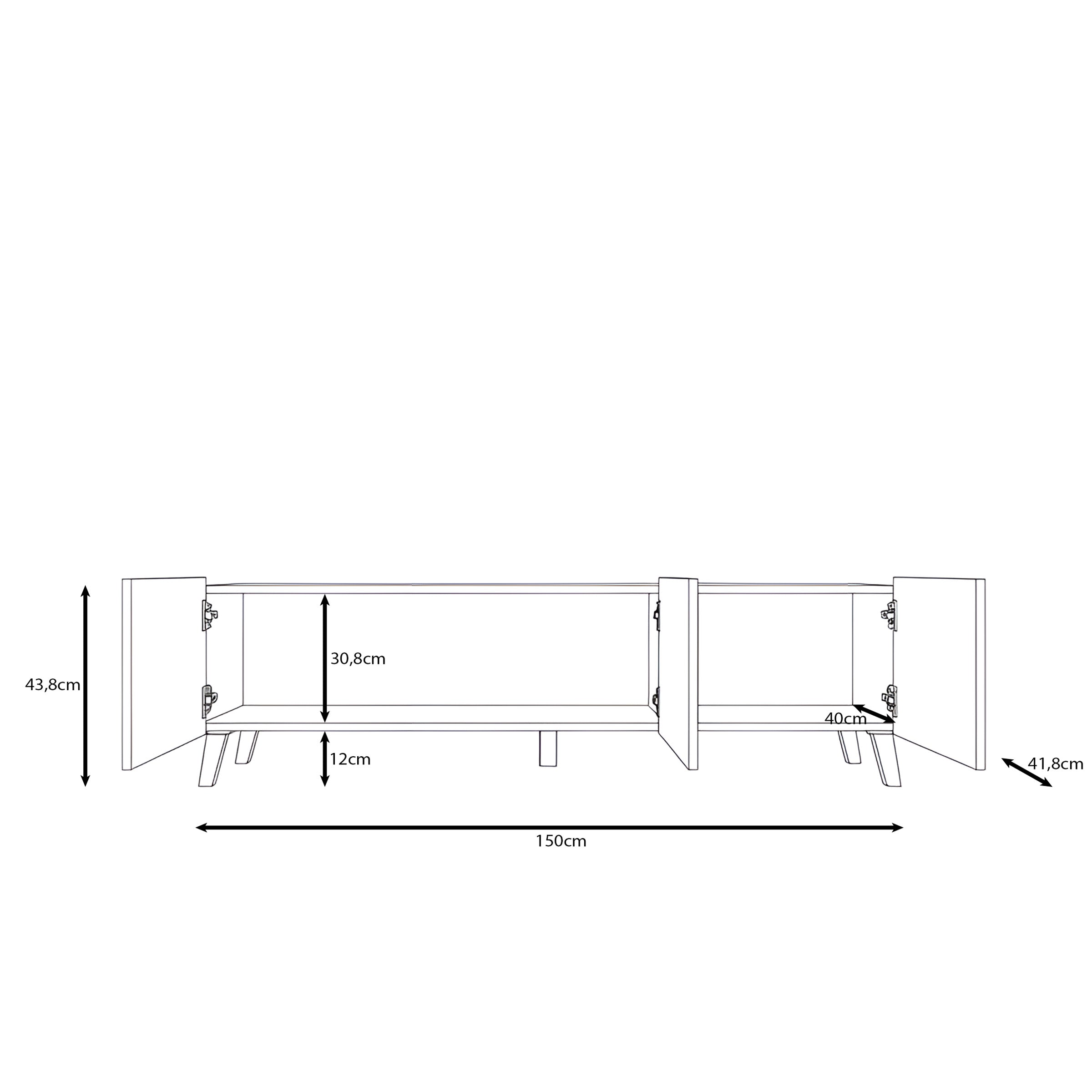 Pepinos 2 - TV-Meubel - Walnootpatroon - 150x42x44 cm