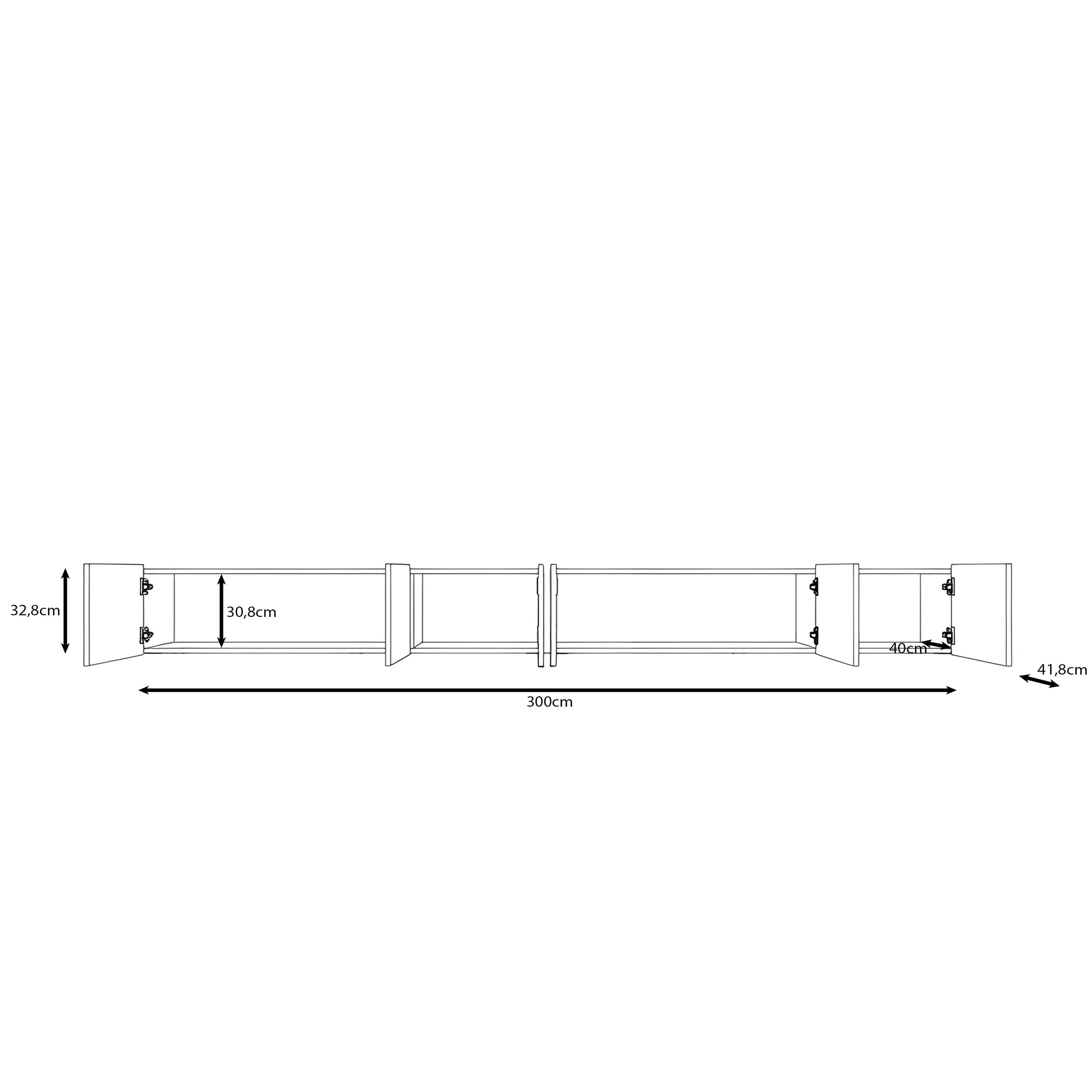 Pepinos - TV-Meubel - Walnootpatroon - 300x42x33 cm