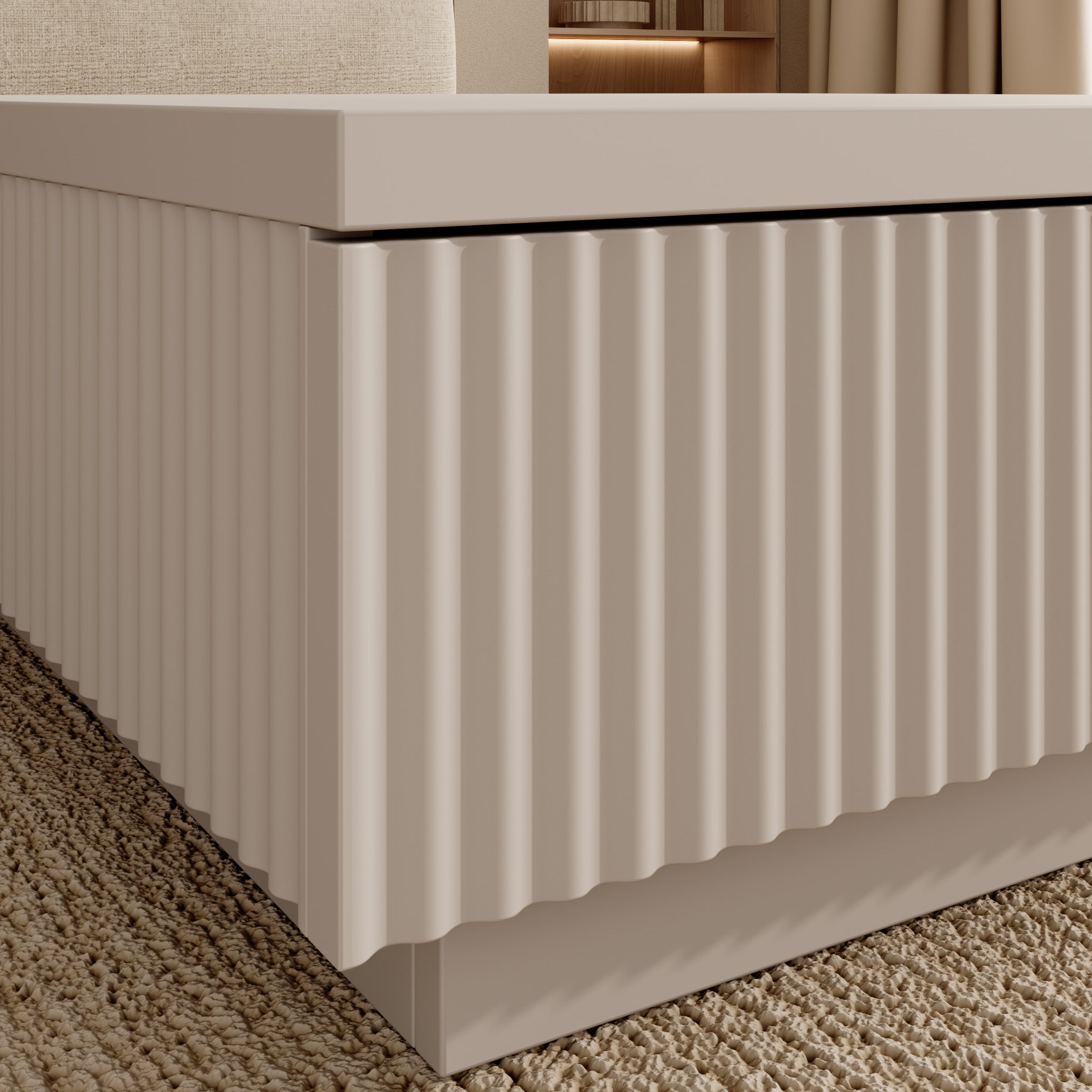 Piedra - Salontafel - Beige - 81x80x26 cm