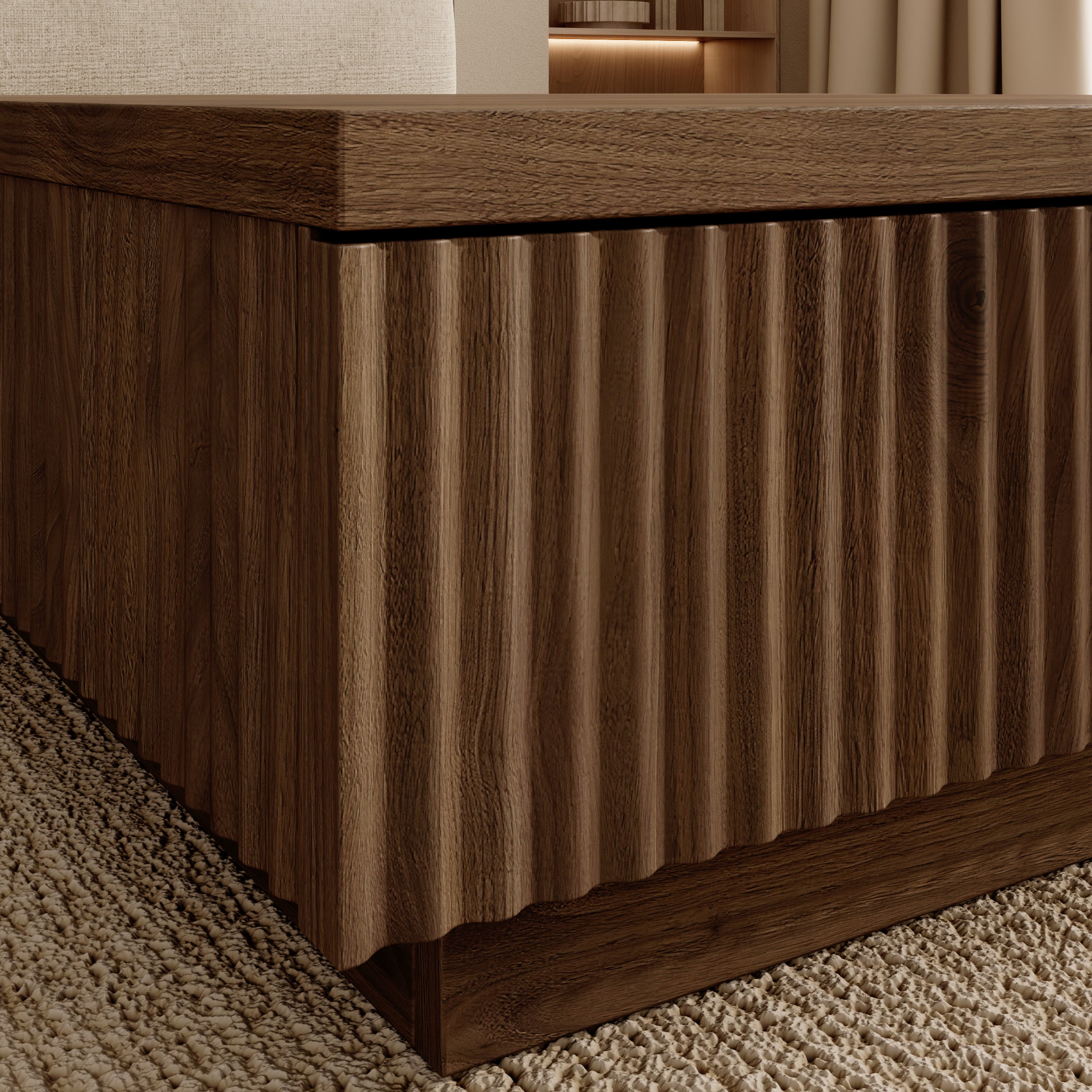 Piedra - Salontafel - Walnootpatroon - 81x80x26 cm