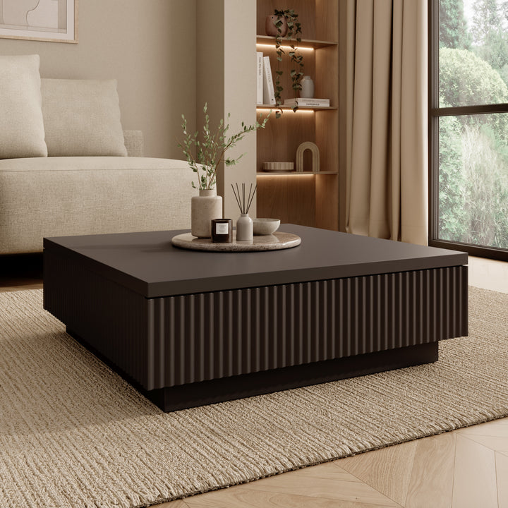 Piedra - Salontafel - Zwart - 81x80x26 cm