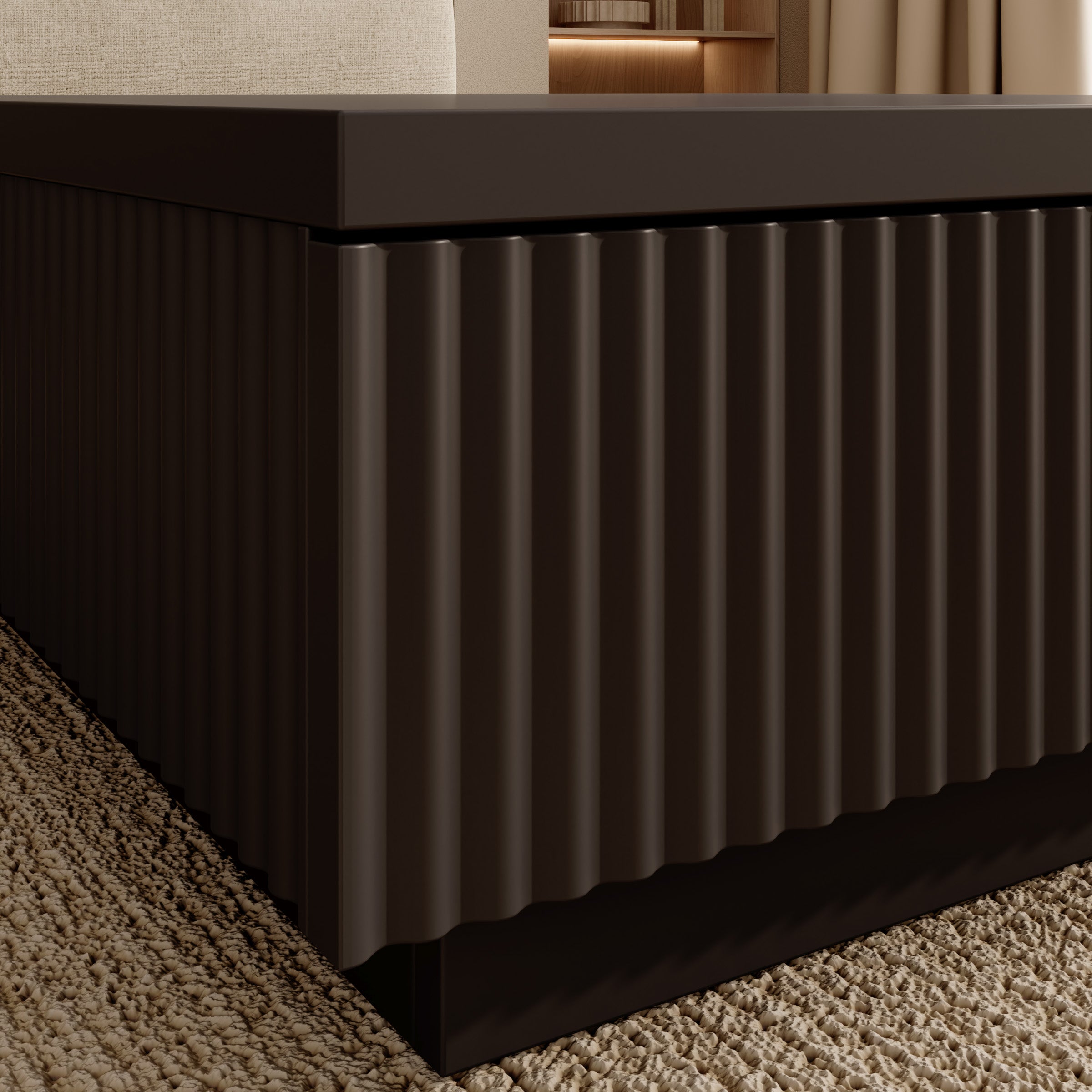 Piedra - Salontafel - Zwart - 81x80x26 cm