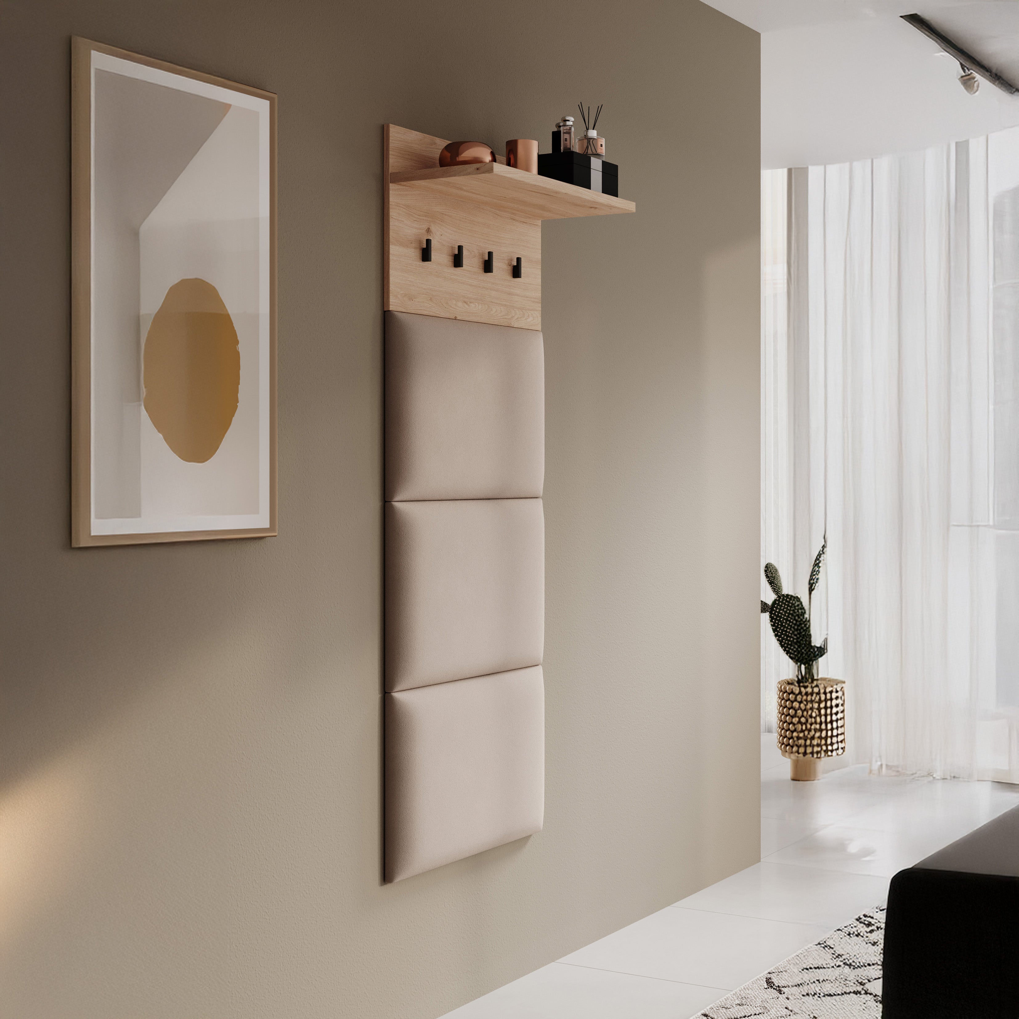 Piran 2 - Kapstok - Eiken - 60x27x155 cm