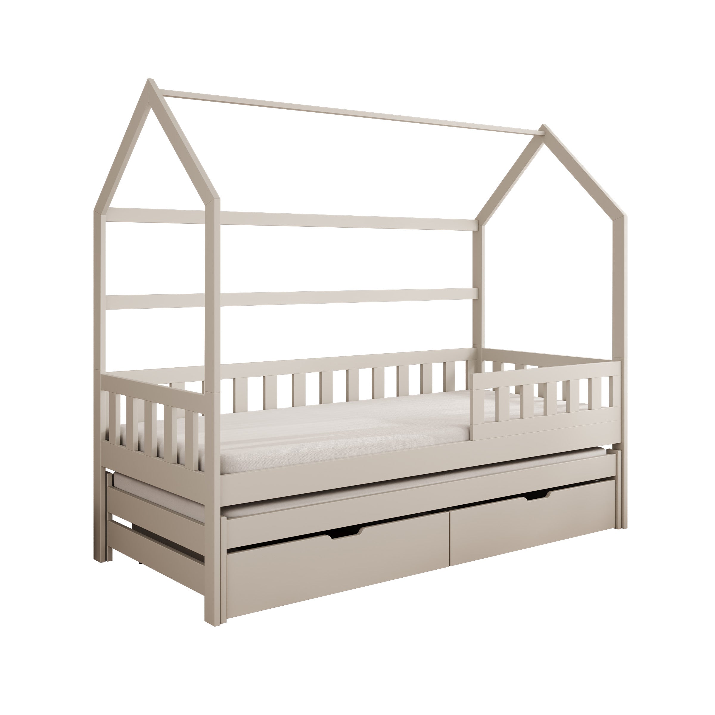 Piskado - Huisjesbed met lades - Beige - 90x200 cm