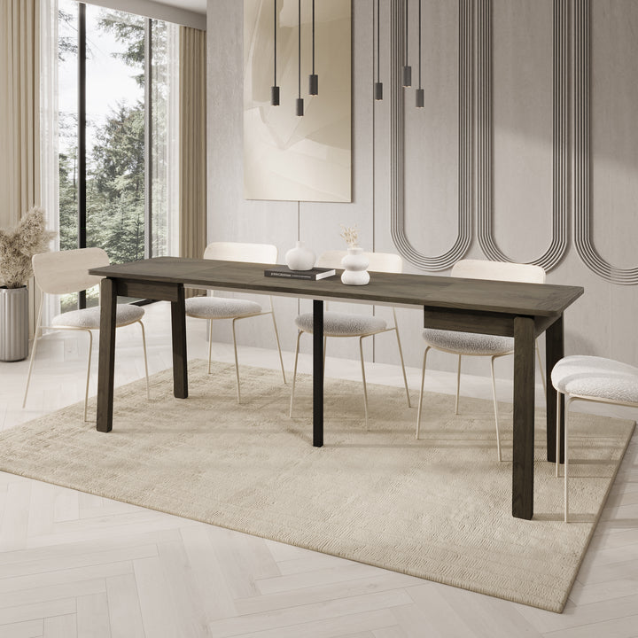 Portino - Eetkamertafel - Donker eiken - 104-224x60x77 cm