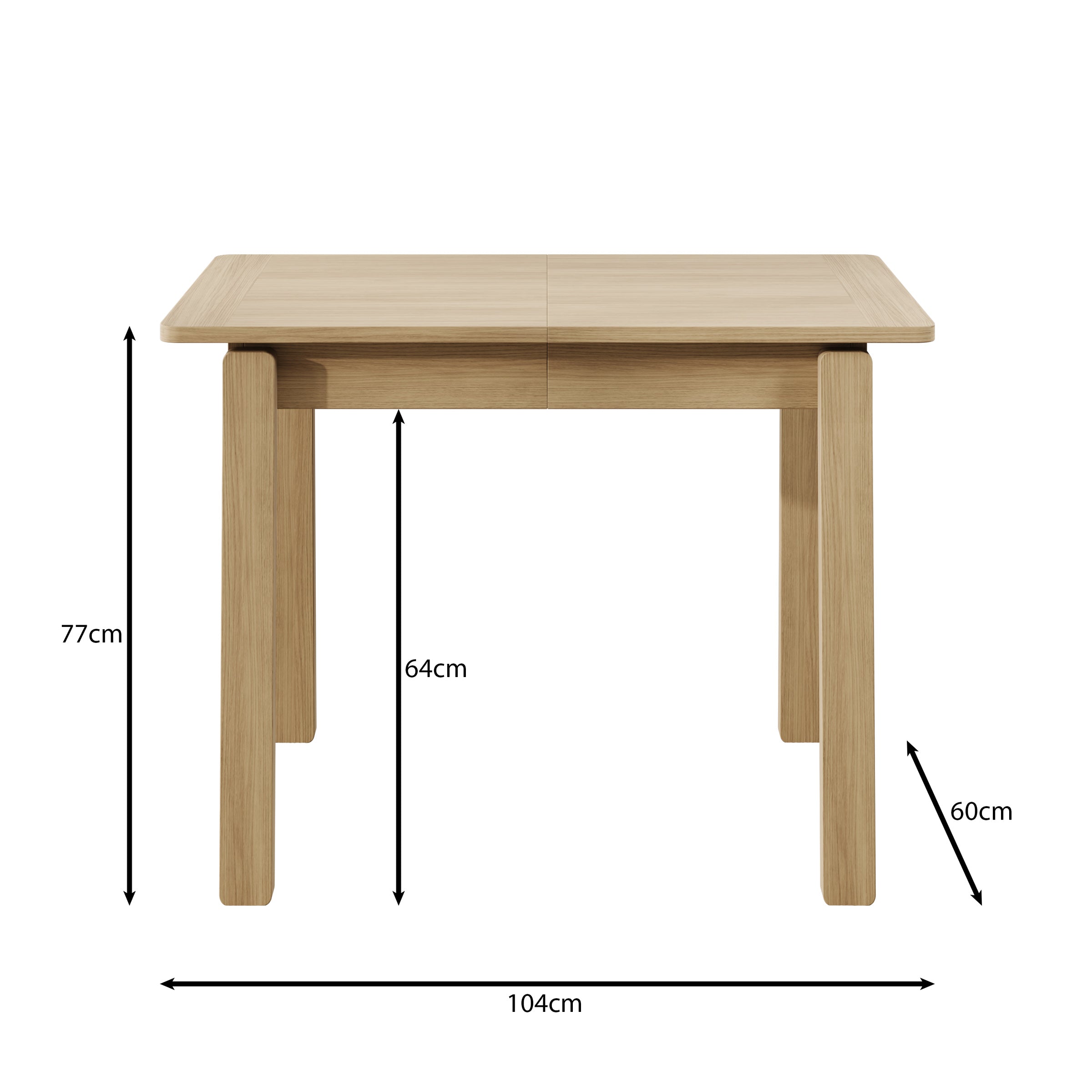 Portino - Eetkamertafel - Donker eiken - 104-224x60x77 cm