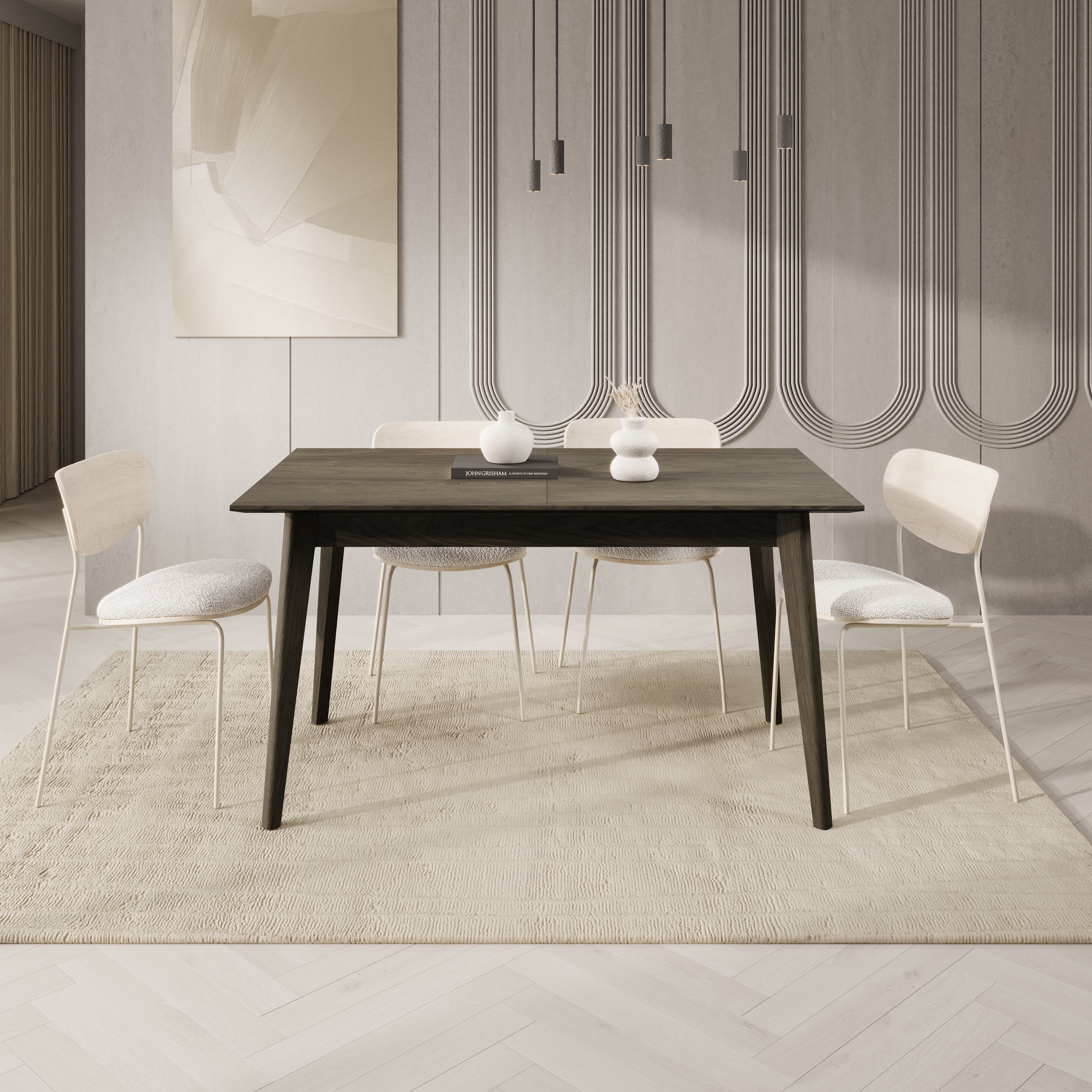 Portino - Eetkamertafel - Donker eiken - 145-220x85x77 cm