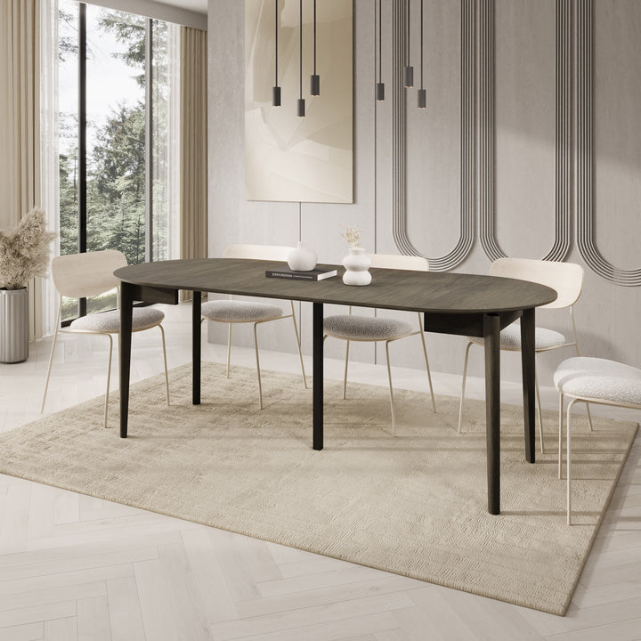 Portino - Eetkamertafel - Donker eiken - 90-210x90x77 cm