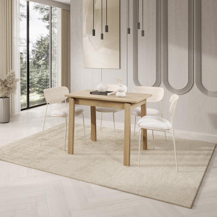 Portino - Eetkamertafel - Licht eiken - 104-224x60x77 cm