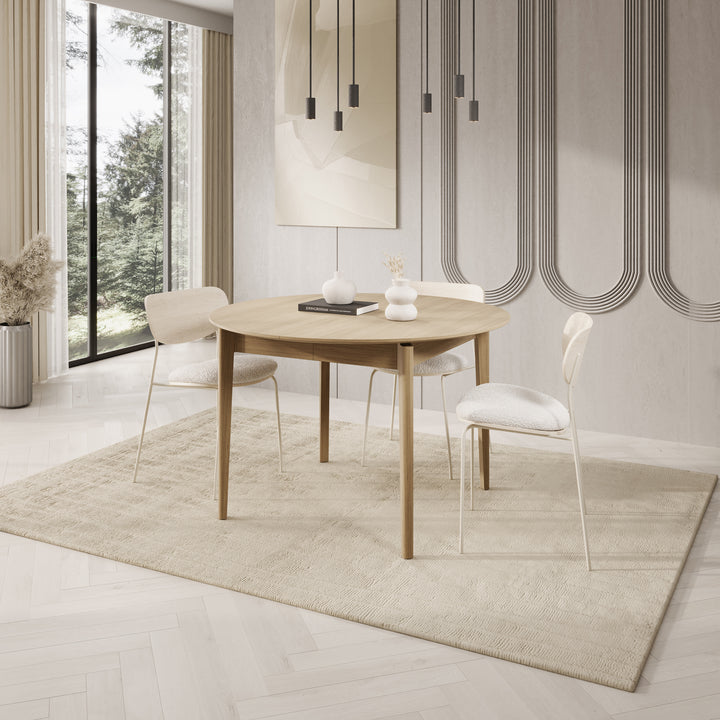 Portino - Eetkamertafel - Licht eiken - 120-240x120x77 cm