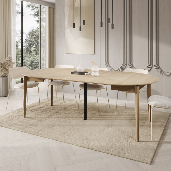 Portino - Eetkamertafel - Licht eiken - 120-240x120x77 cm