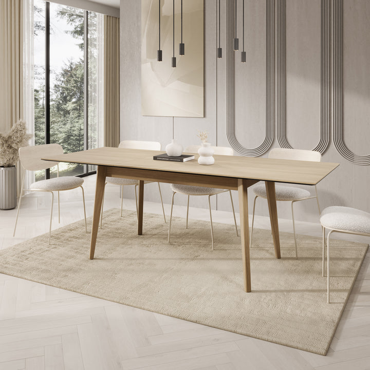 Portino - Eetkamertafel - Licht eiken - 145-220x85x77cm