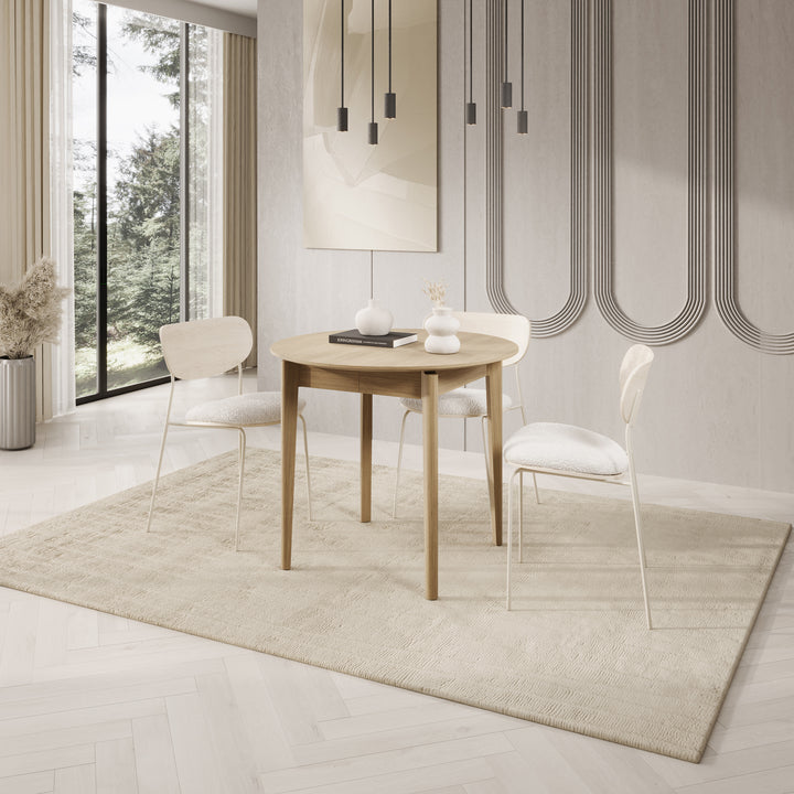 Portino - Eetkamertafel - Licht eiken - 90-210x90x77cm