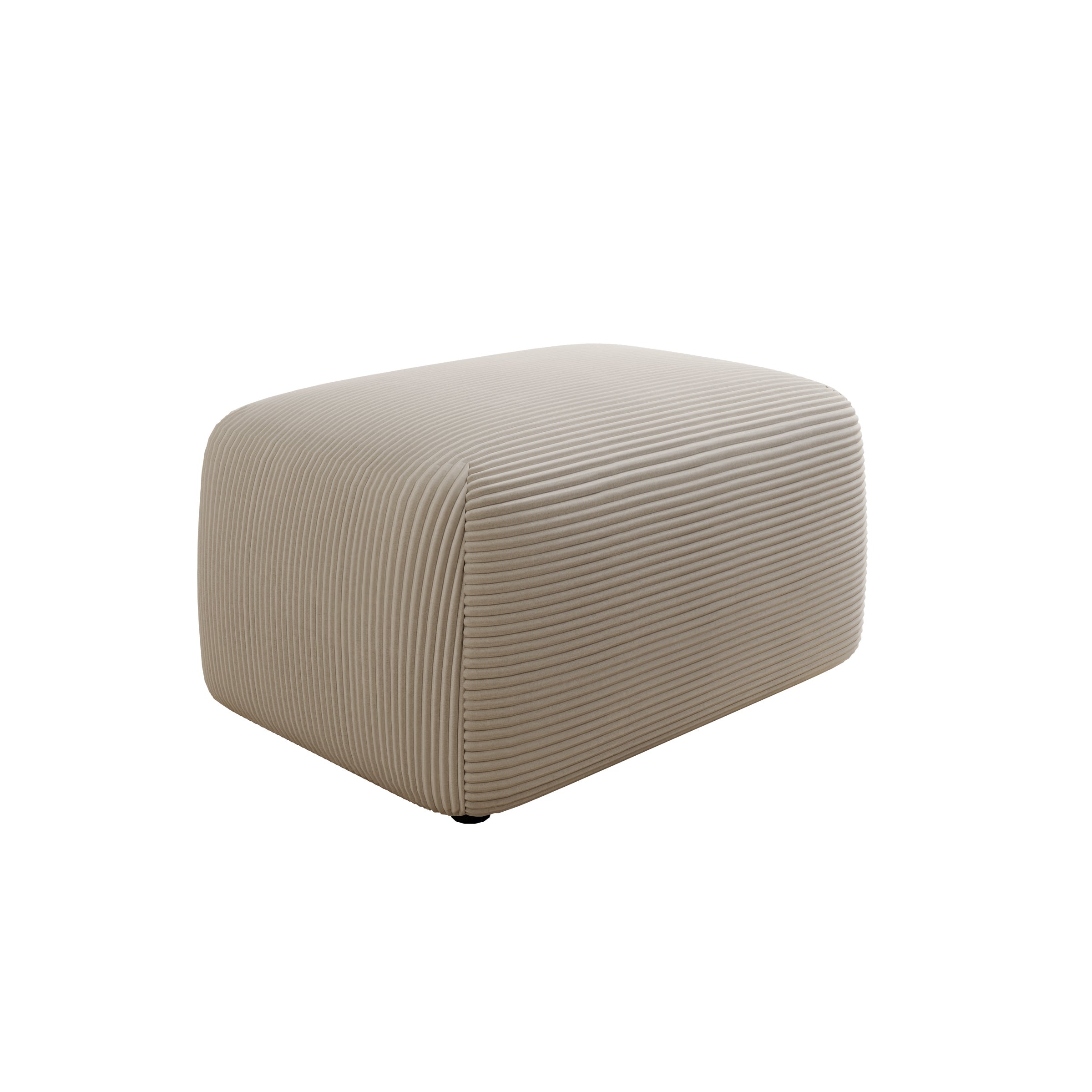 Prudence - Poef - Ribstof beige - 70x55x38 cm