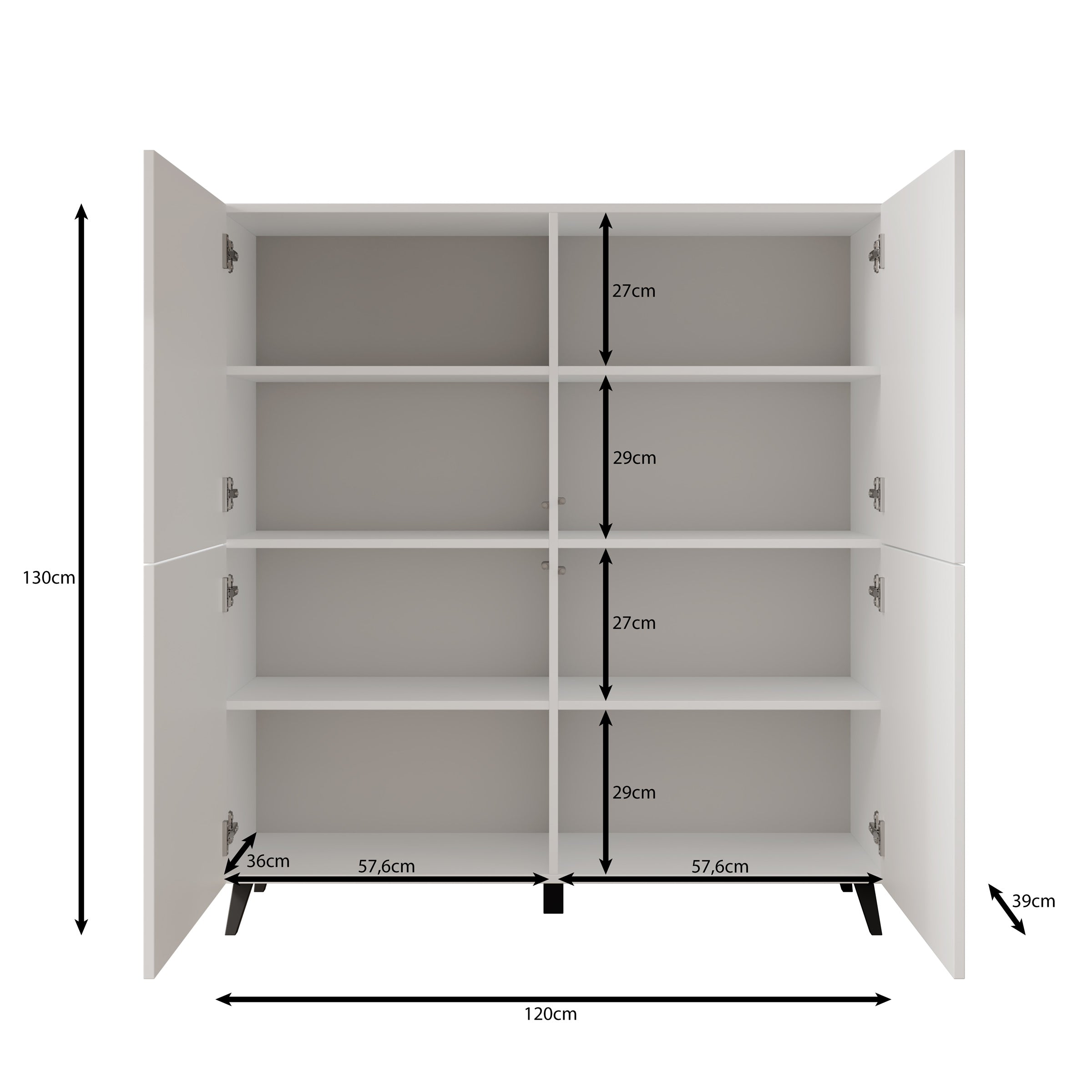 Pulse - Dressoir - Wit - 120x40x130 cm