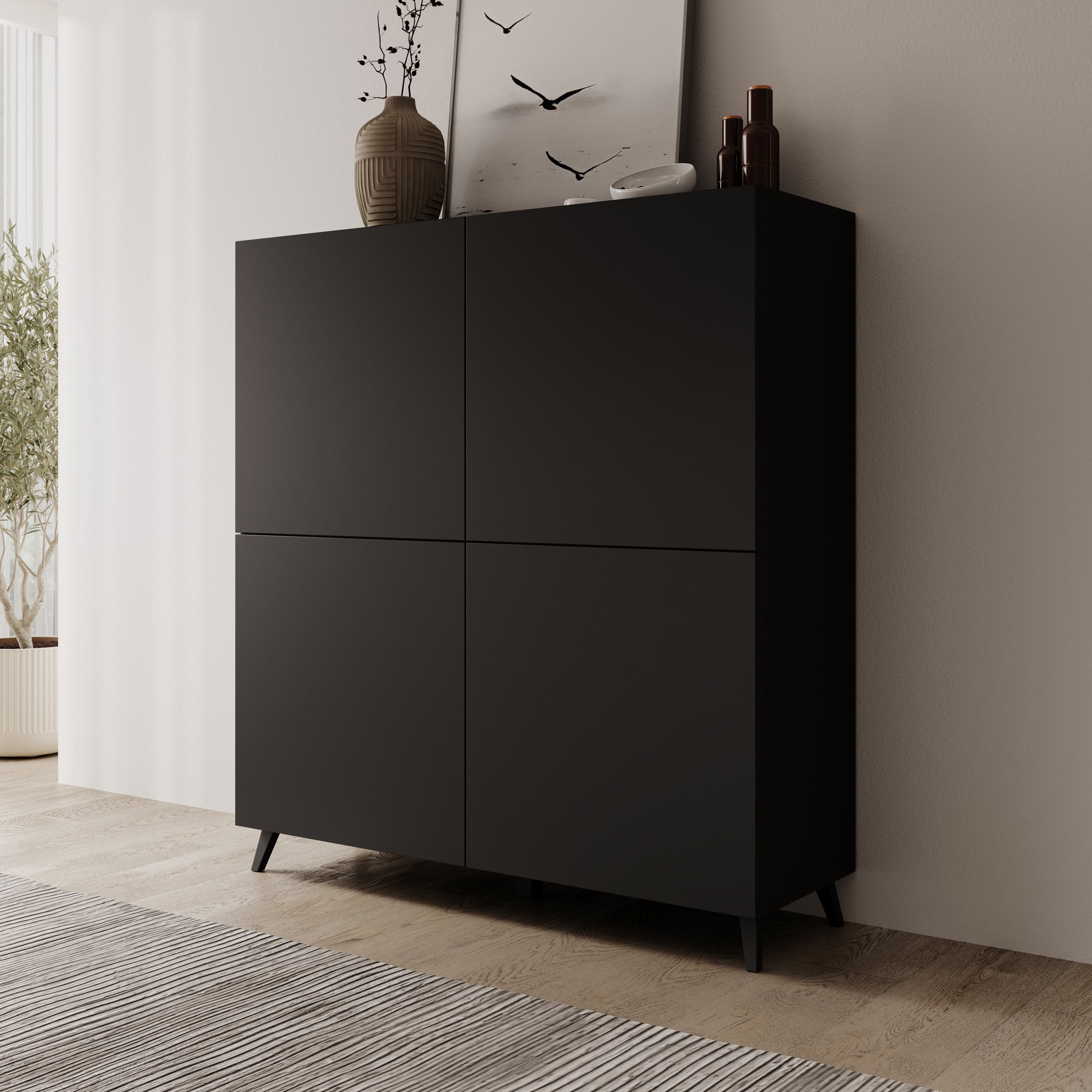 Pulse - Dressoir - Zwart mat - 120x40x130 cm