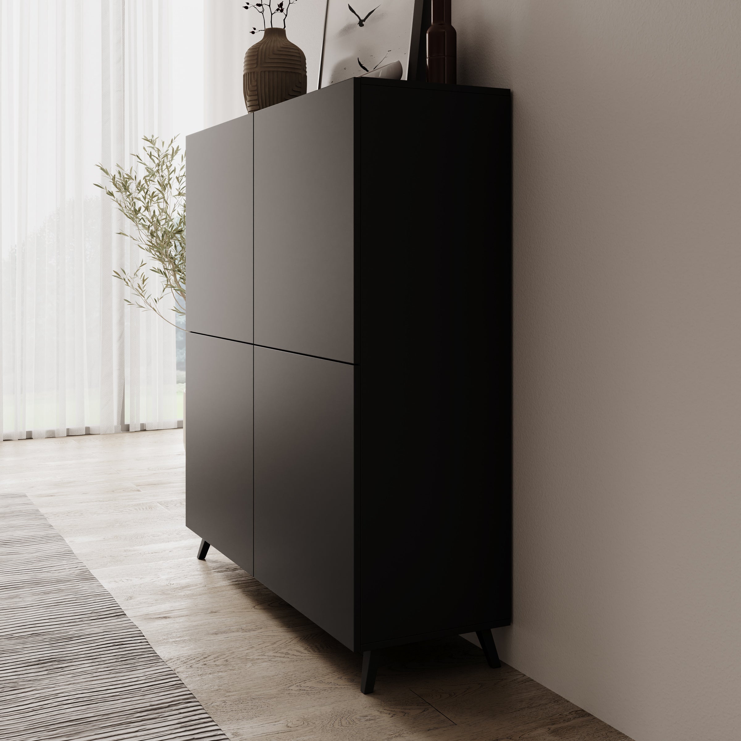 Pulse - Dressoir - Zwart mat - 120x40x130 cm